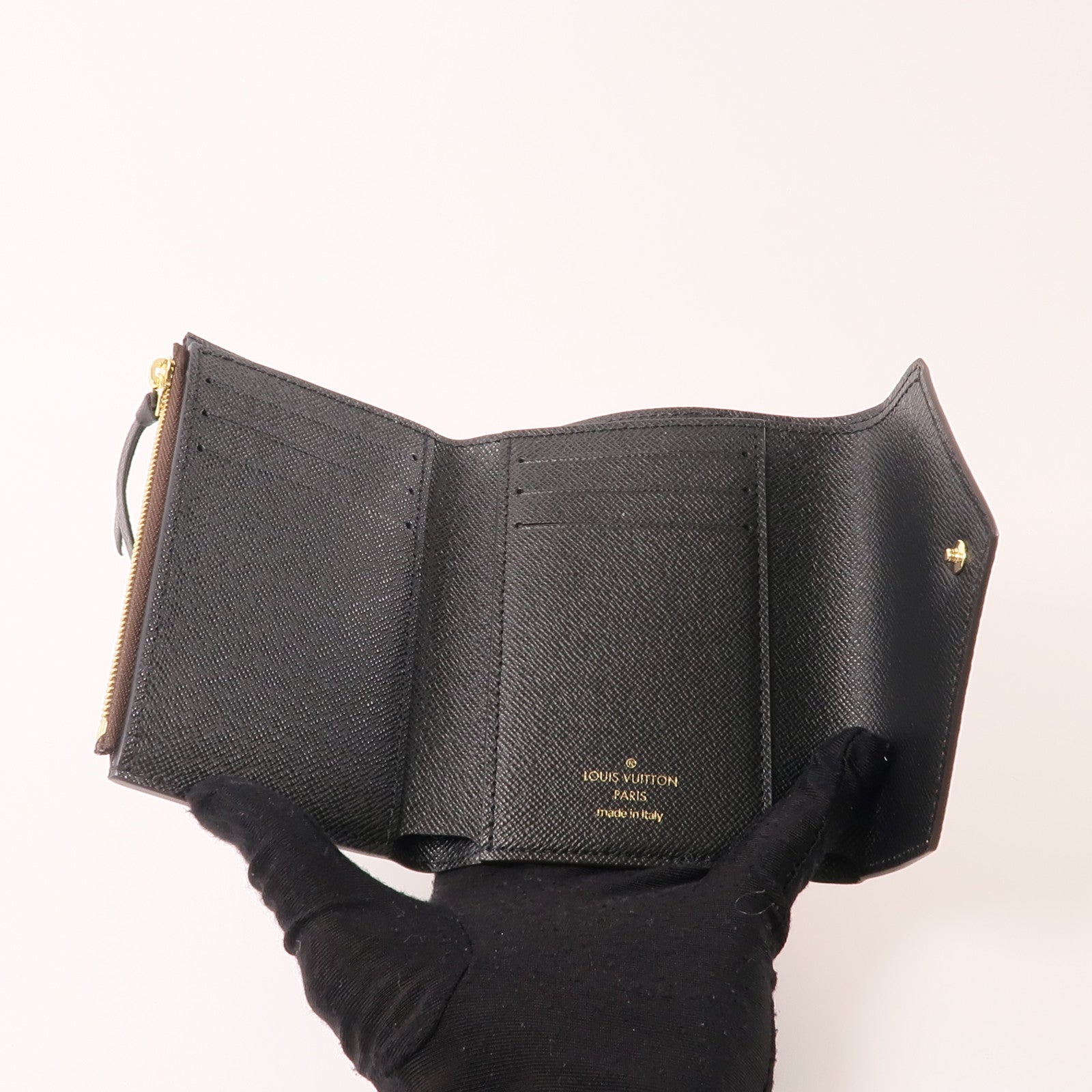 LOUIS VUITTON Monogram/Monogram Reverse Victorine Wallet金扣錢包棕色