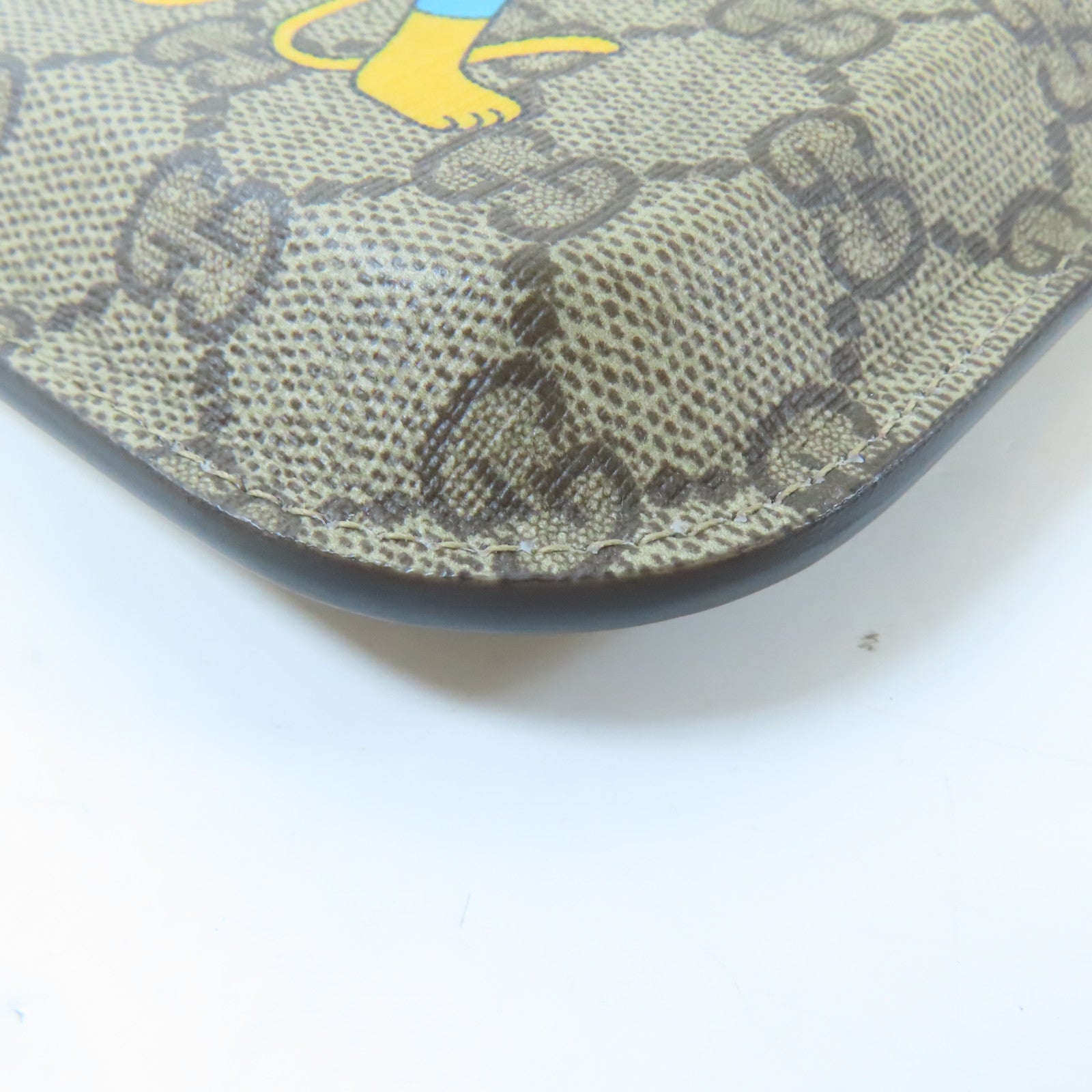 GUCCI 塗層帆布Phone Case金扣肩背袋棕色