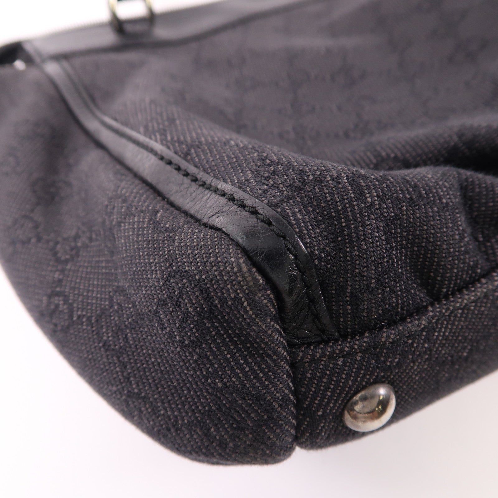 GUCCI 帆布Shoulder Bag銀扣肩背袋