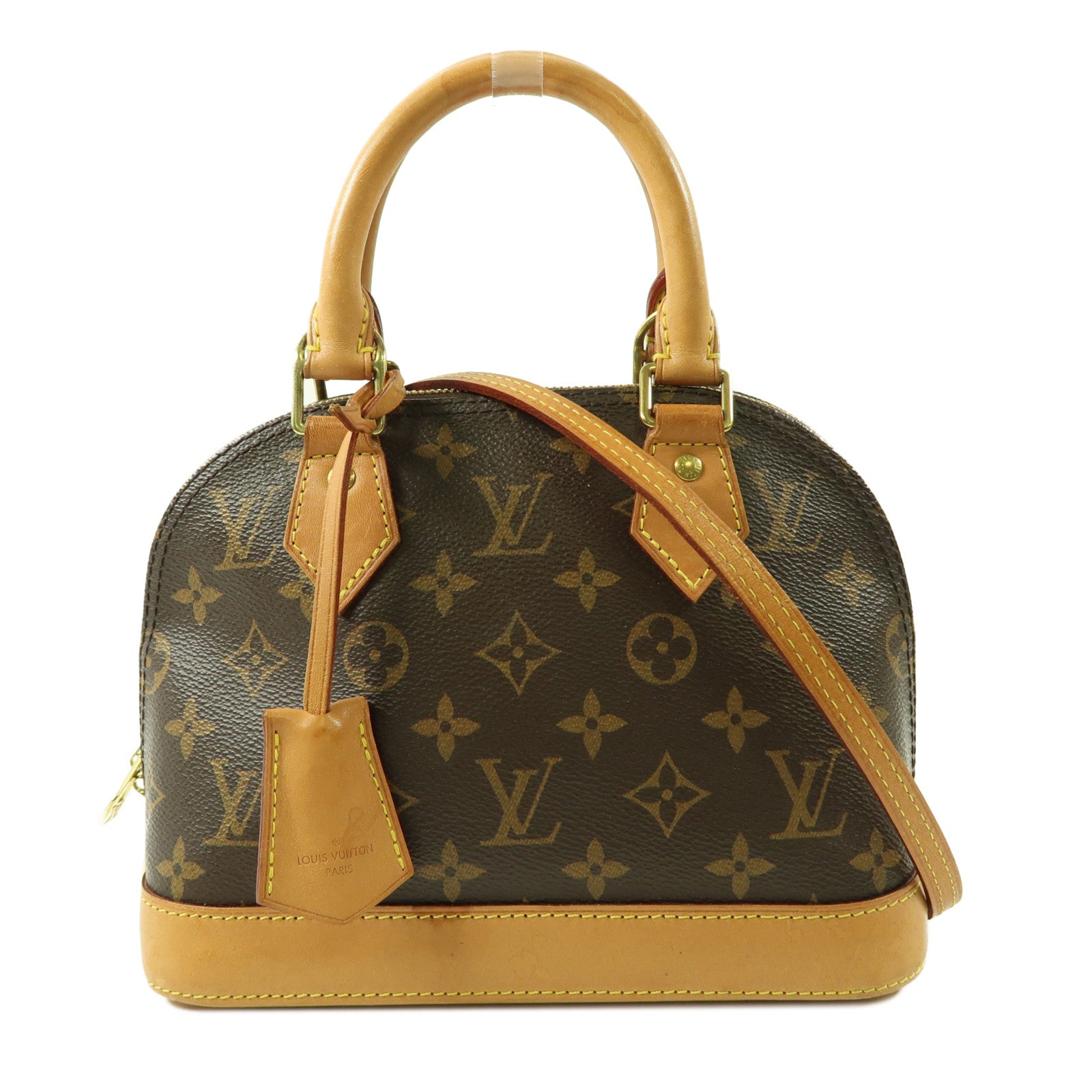 LOUIS VUITTON Monogram Alma BB金扣手挽肩背兩用袋棕色
