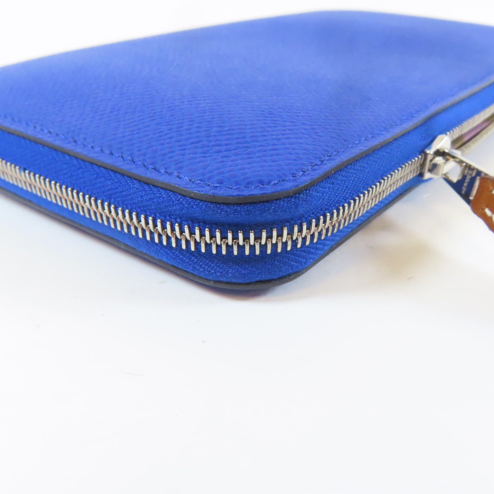 HERMES 【激減優惠】Epsom皮革Silk'In Classique Long Wallet銀扣長錢包皇家藍色