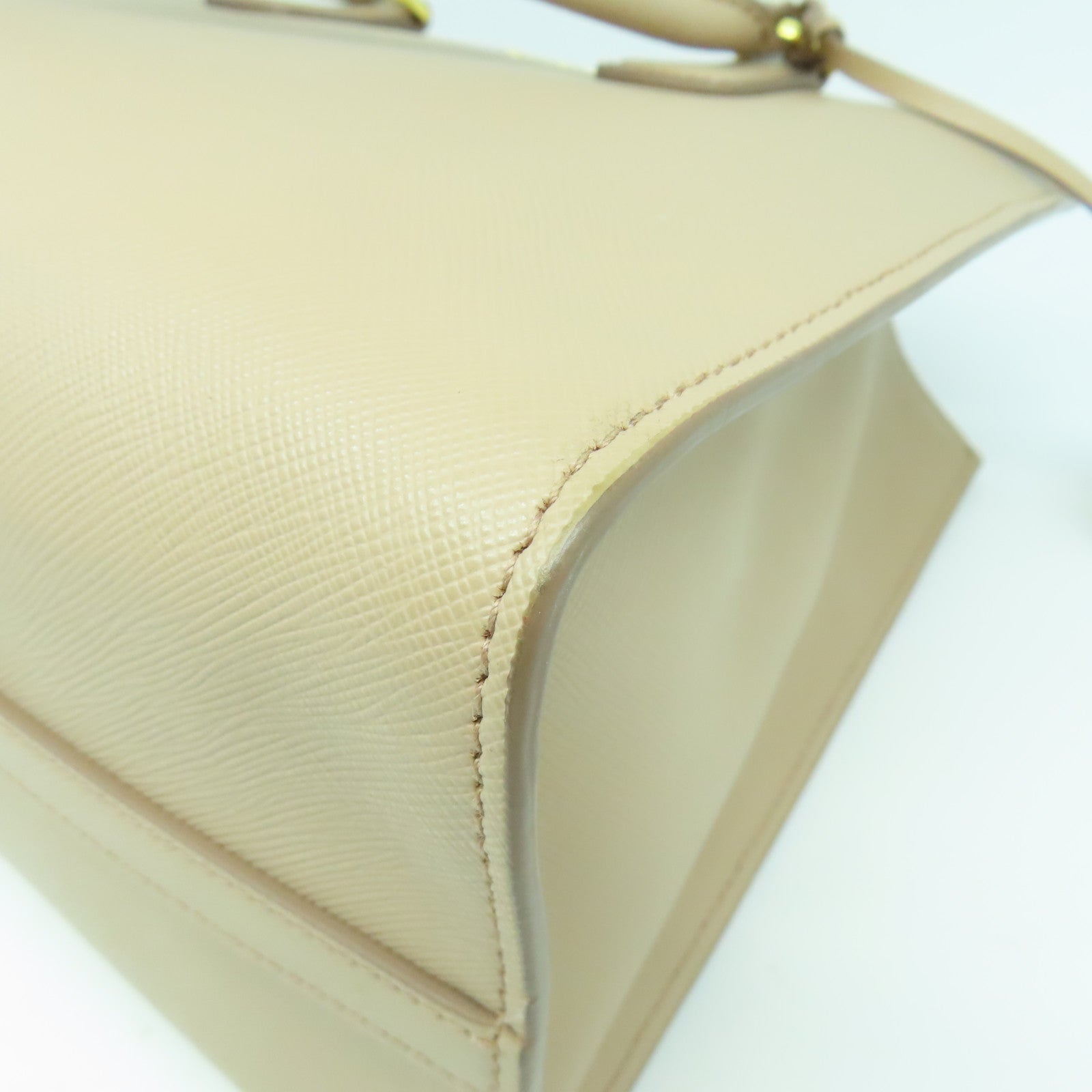 PRADA Saffiano皮革2 Way Shoulder金扣手挽肩背兩用袋粉紅色