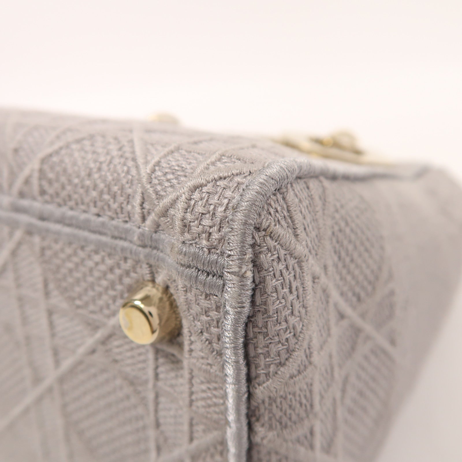 Dior 帆布Lady Dior金扣手挽肩背兩用袋