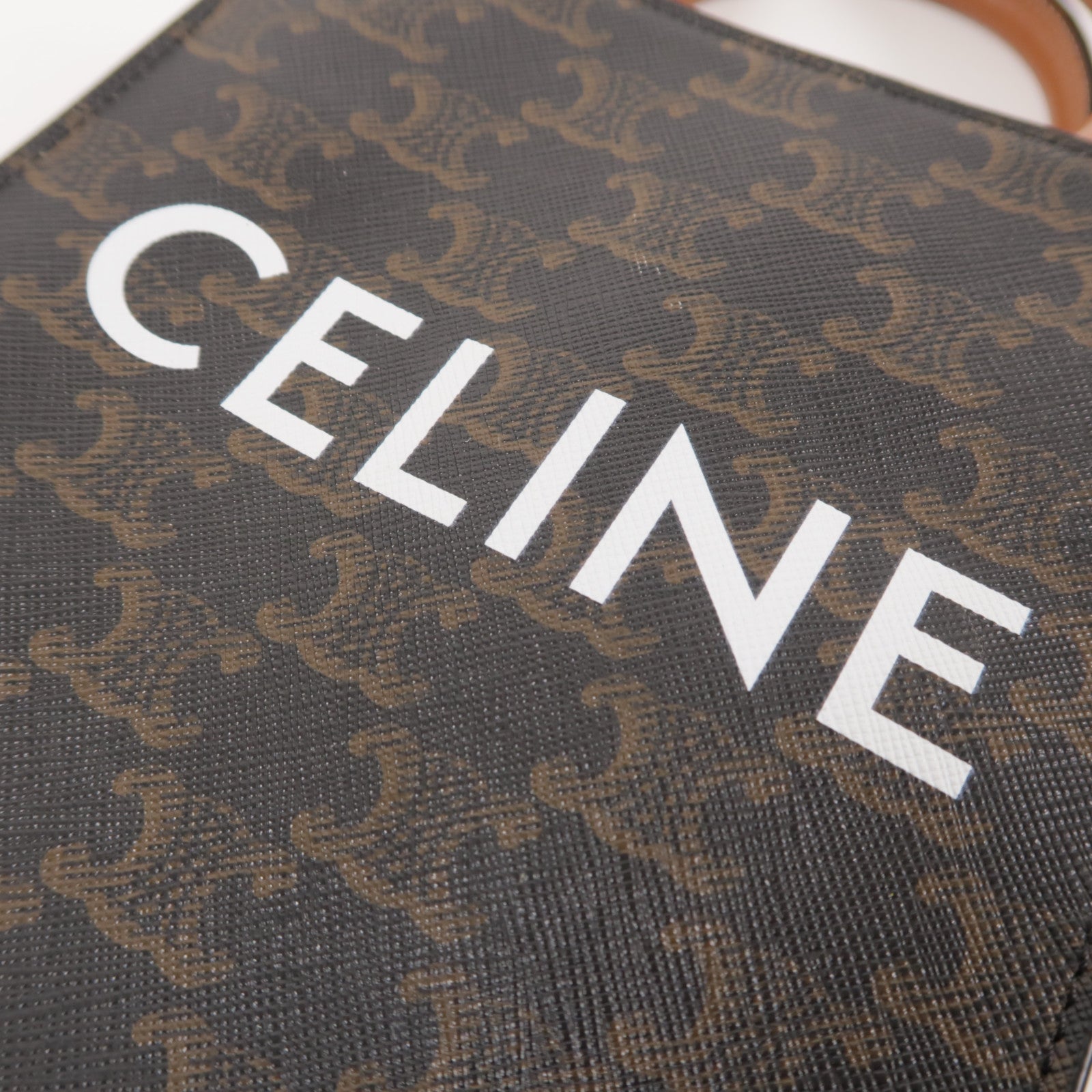 CELINE 塗層帆布Mini Vertical Cabas金扣手挽肩背兩用袋