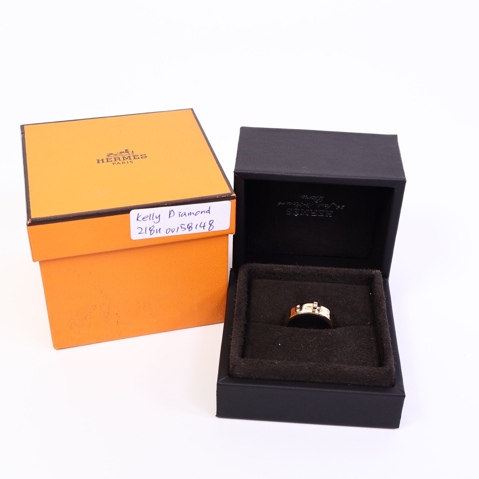HERMES 18K玫瑰金Kelly Diamond鑽石戒指