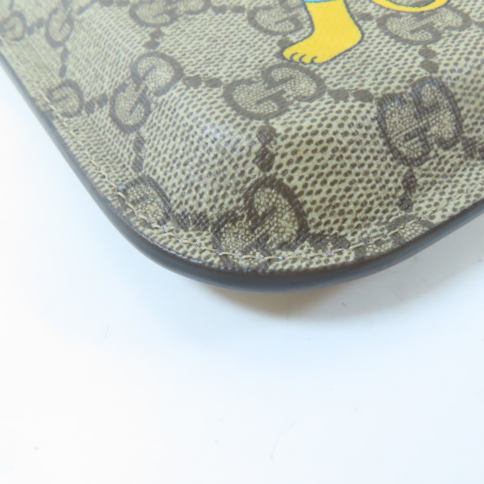 GUCCI 塗層帆布Phone Case金扣肩背袋棕色
