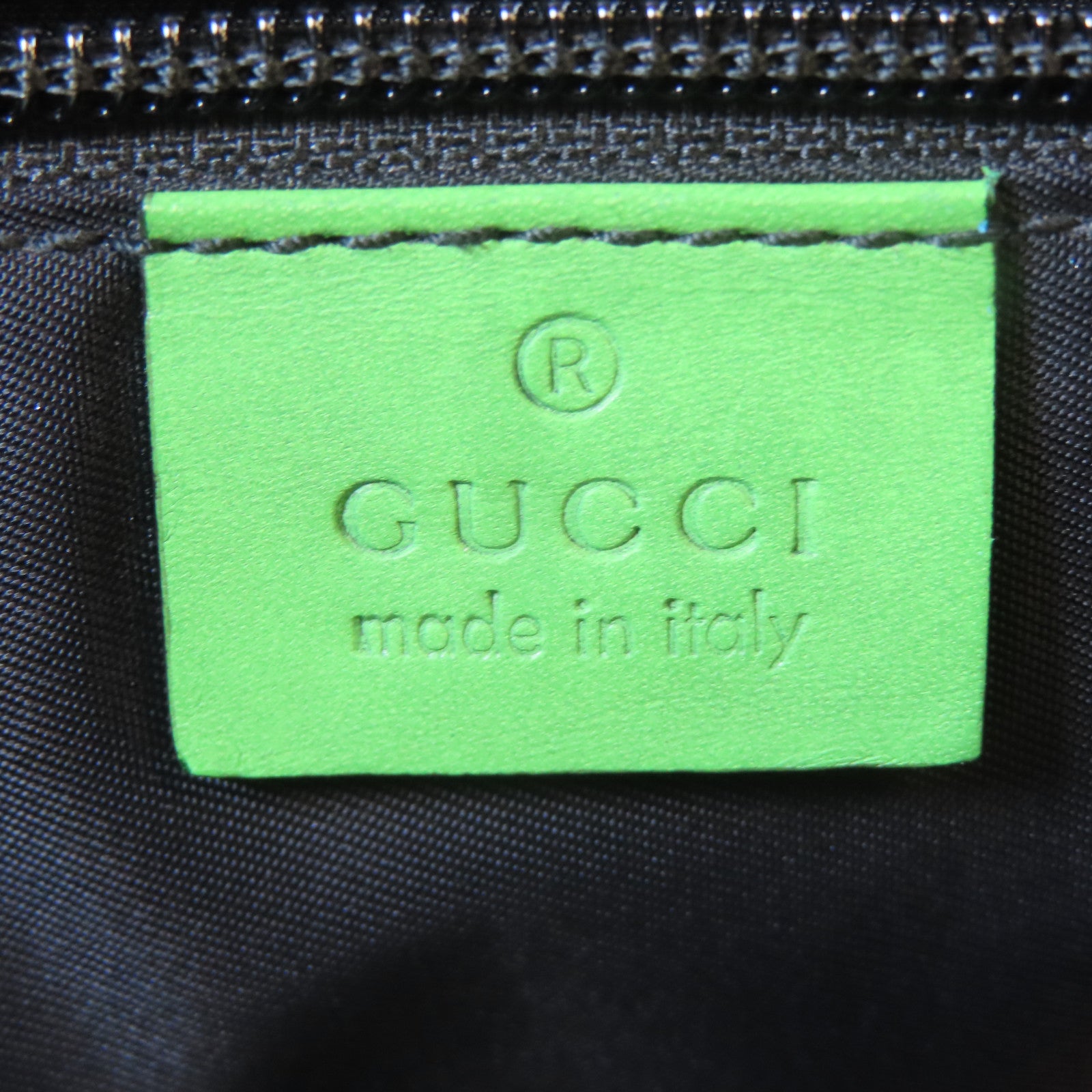 GUCCI 塗層帆布/皮革Shoulder Tote Bag銀扣肩背袋/手挽袋白色/綠色