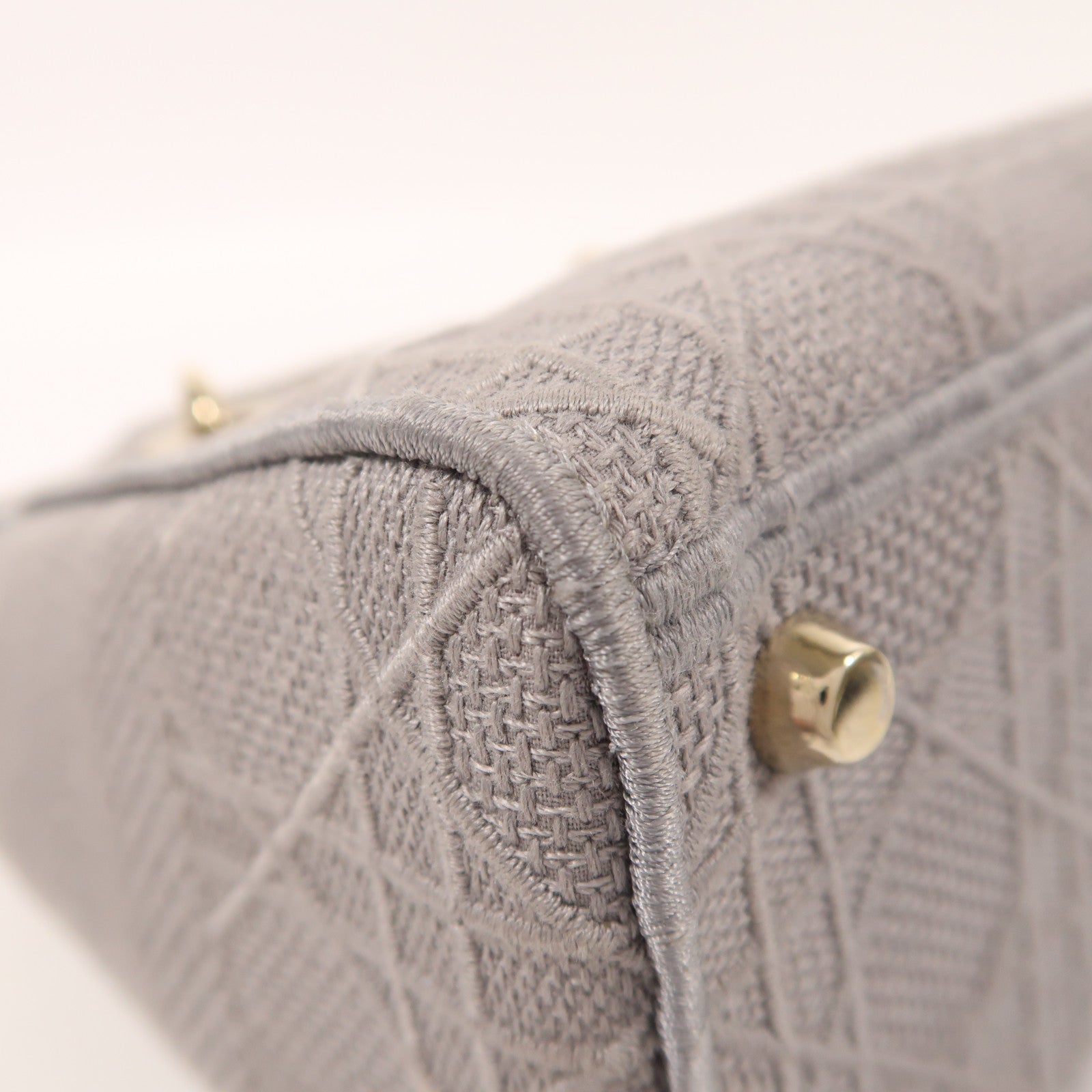 Dior 帆布Lady Dior金扣手挽肩背兩用袋