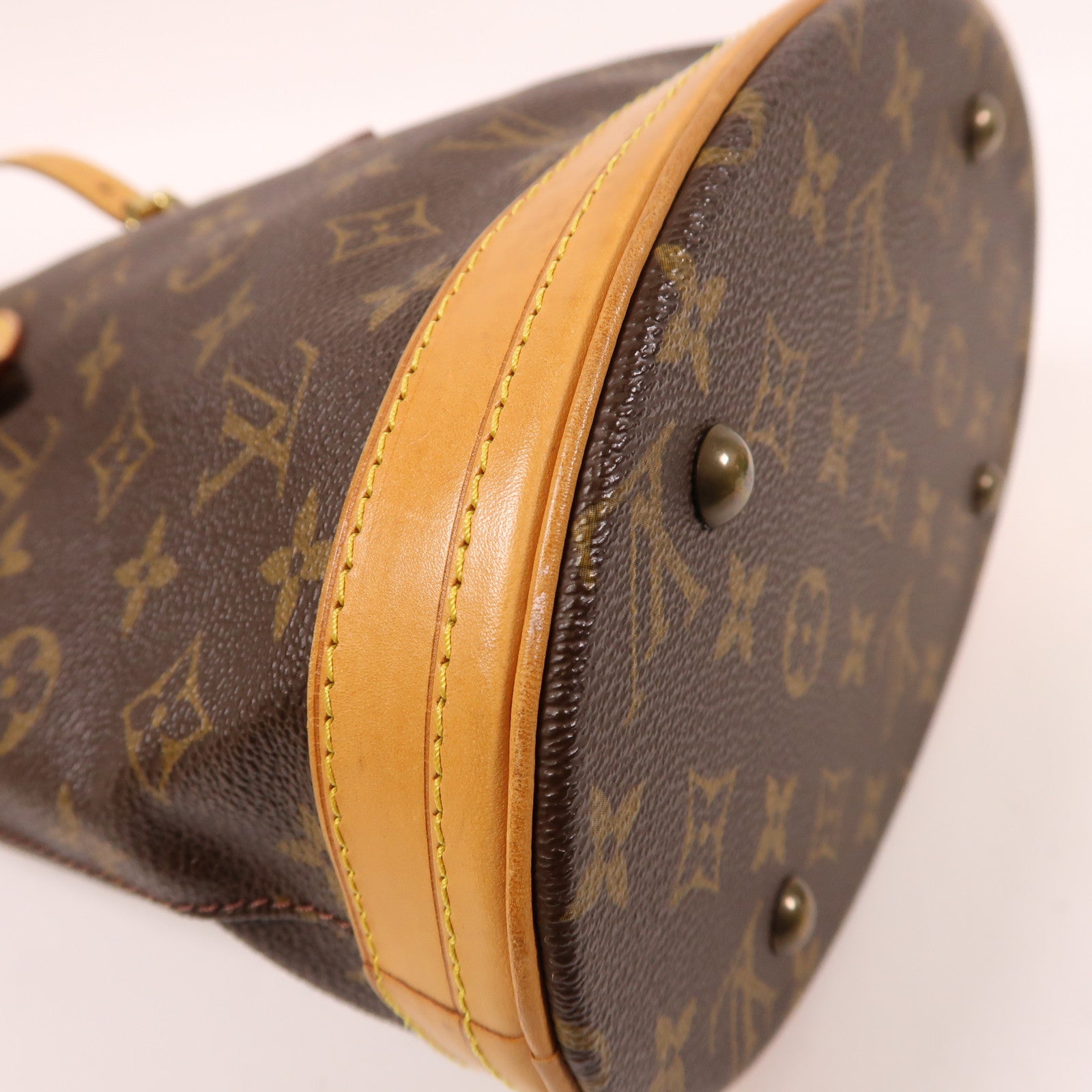 LOUIS VUITTON Monogram Petit Bucket金扣肩背袋棕色