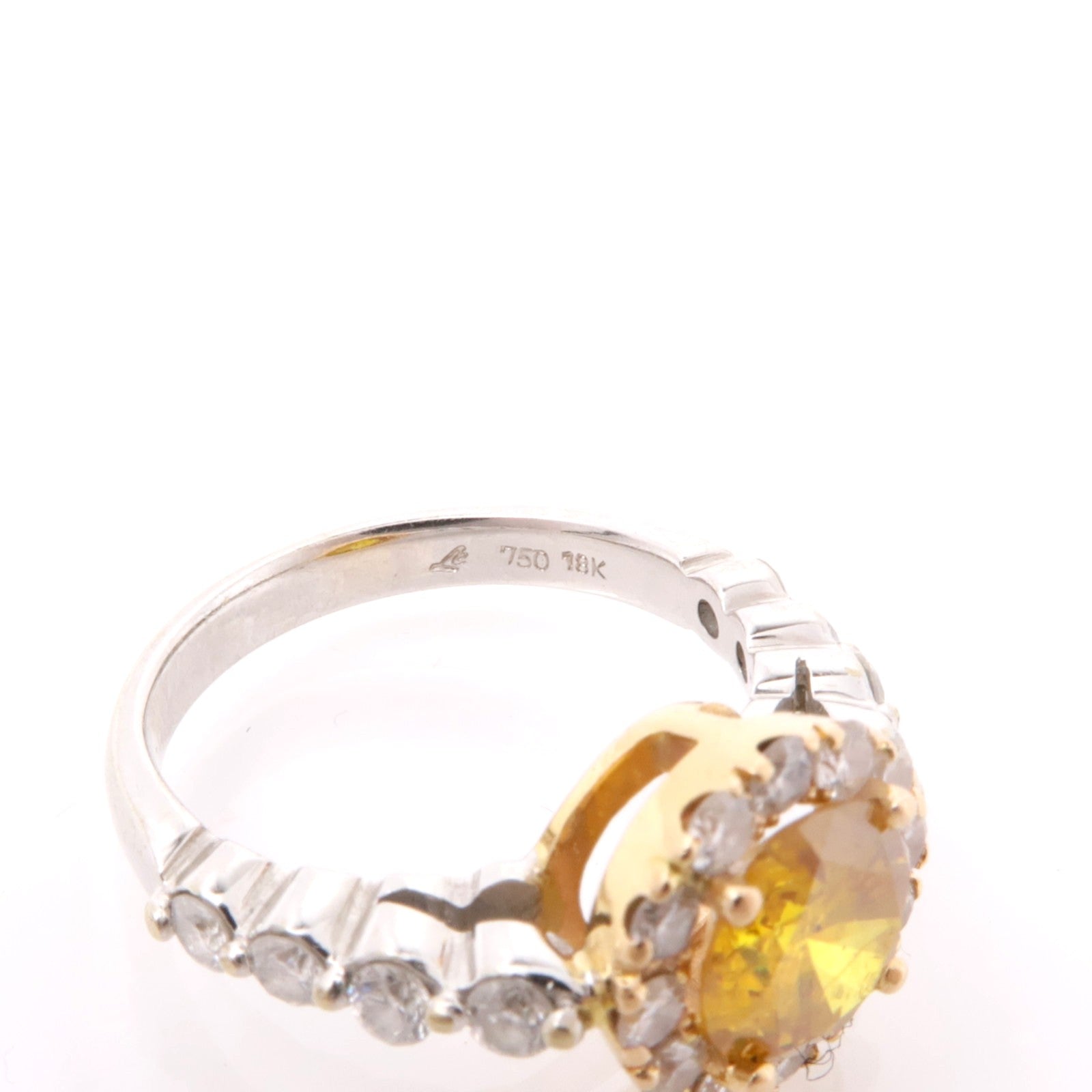 JEWELRY 18K白金Yellow Diamond Ring鑽石戒指US#5