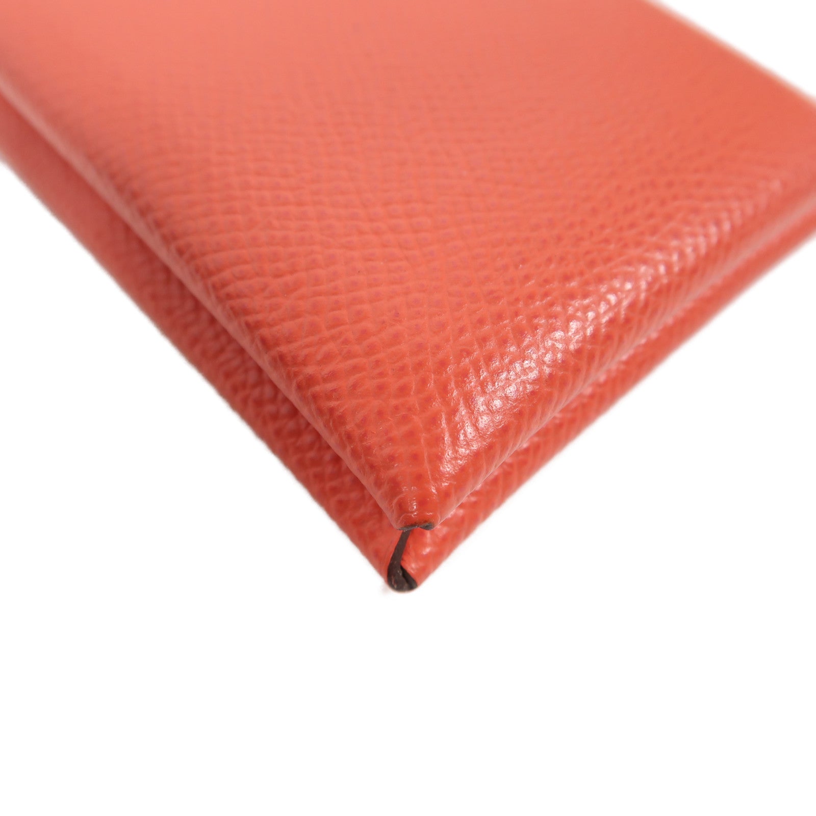 HERMES 【激減優惠】Epsom皮革Calvi銀扣卡片套粉紅色