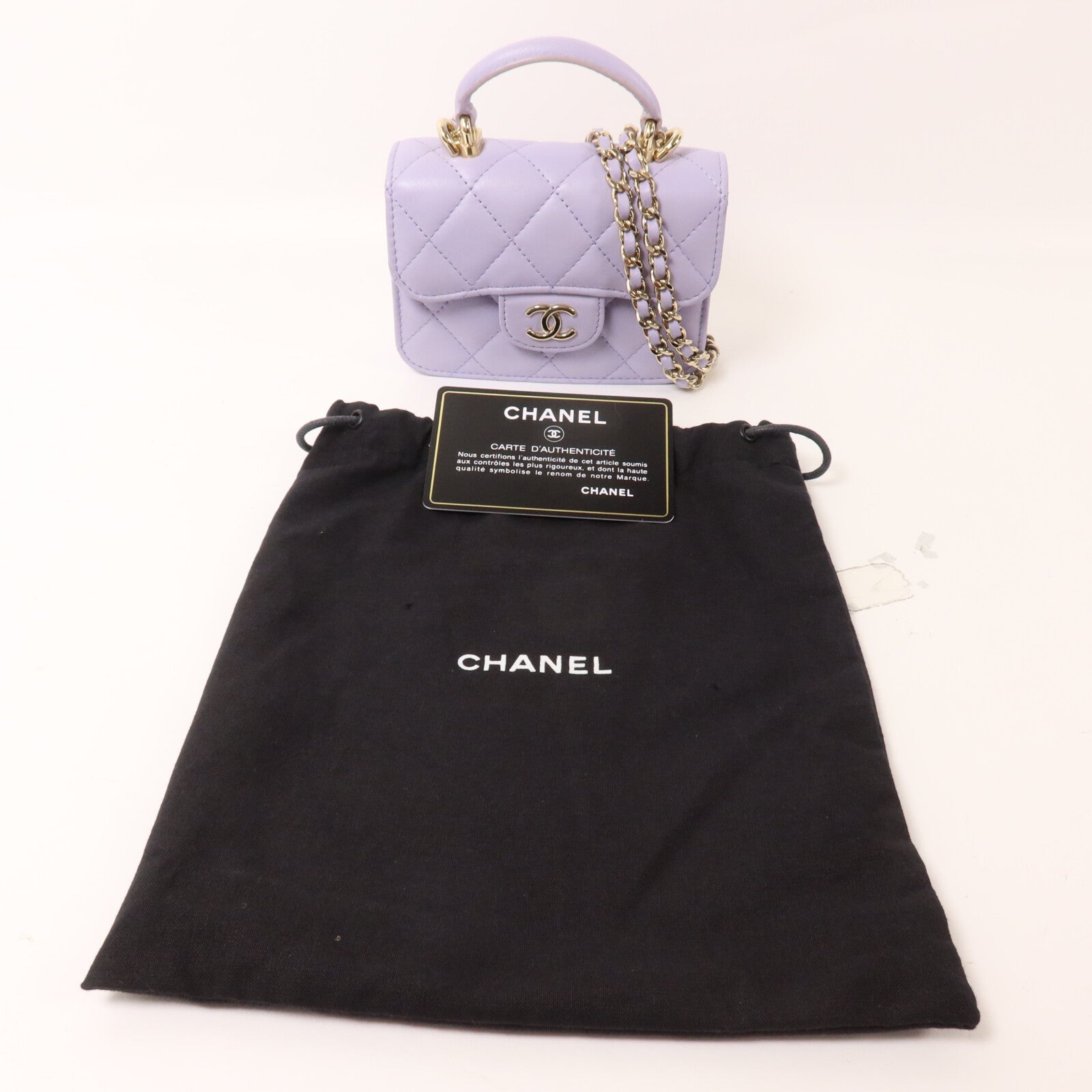 CHANEL 羊皮皮革Card Holder On Chain鏈帶手挽肩背兩用袋