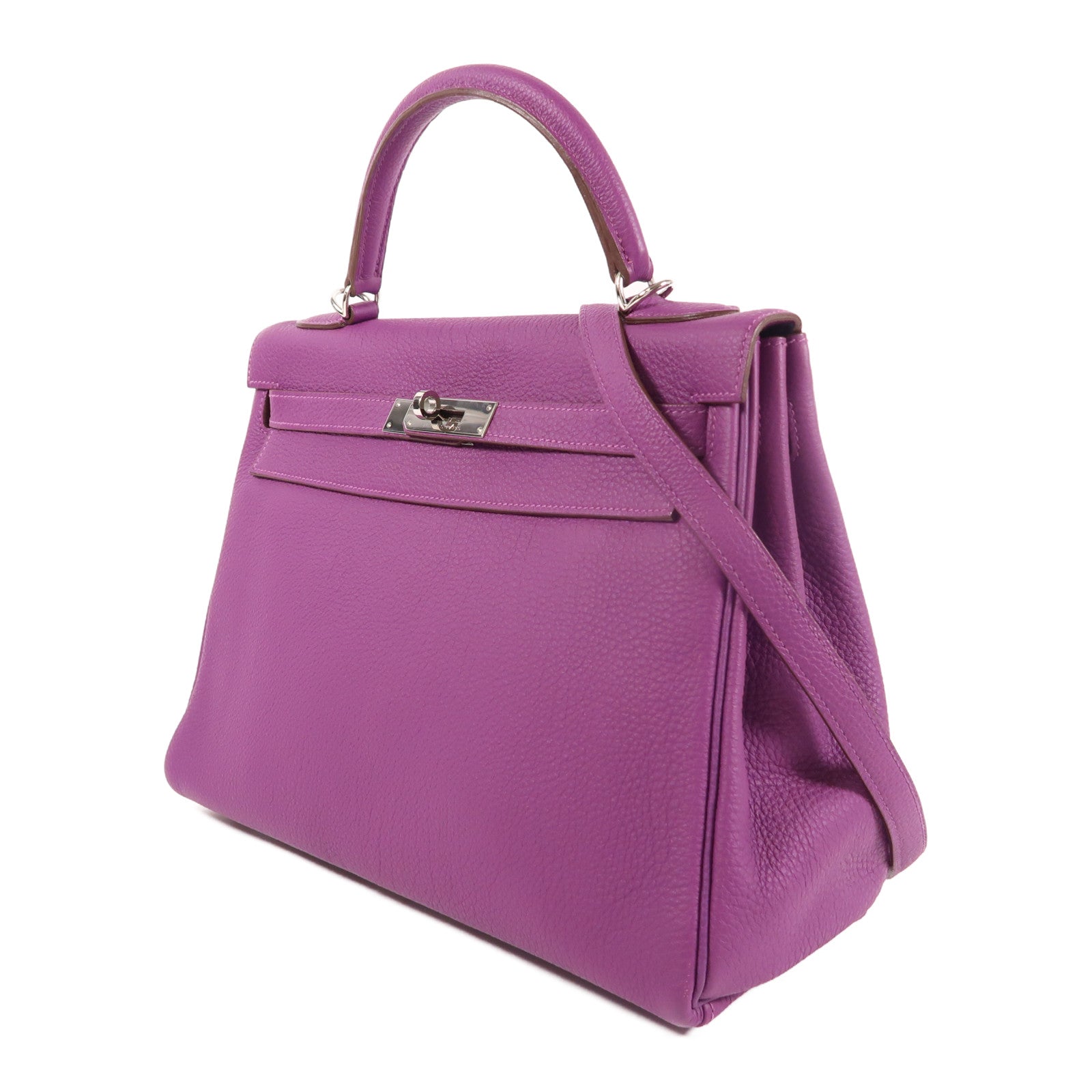 HERMES 【激減優惠】Togo皮革Kelly 32銀扣手挽肩背兩用袋Anemone