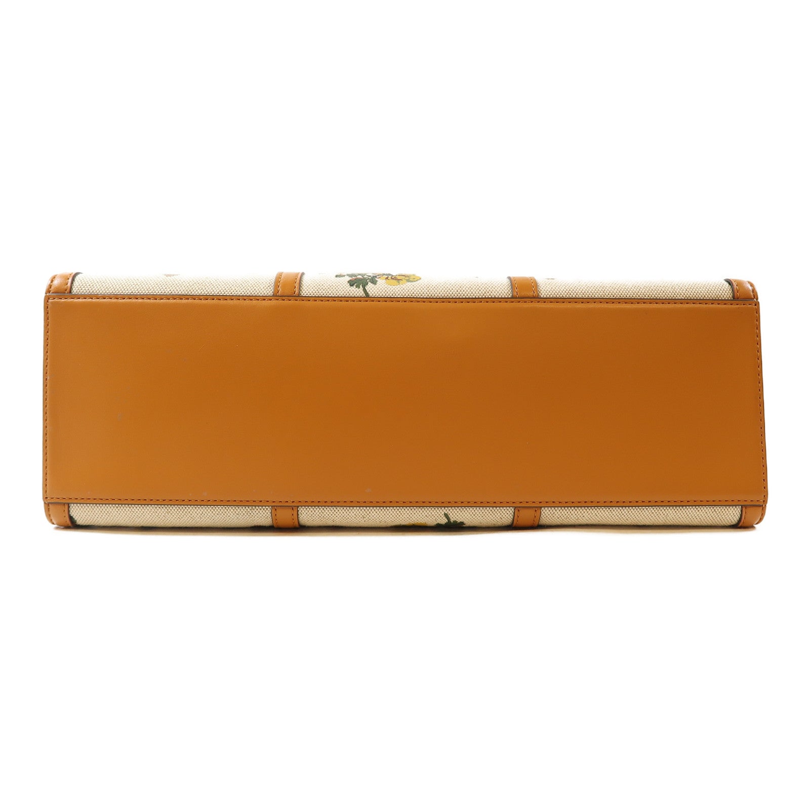 Tory Burch 帆布/牛皮皮革Tote Bag金扣手挽肩背兩用袋米色/黃色/綠色