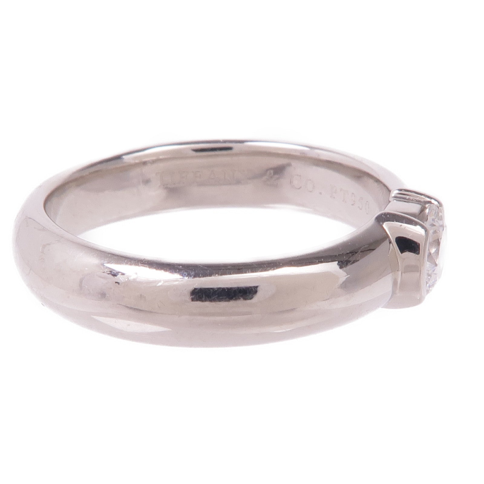 TIFFANY＆CO PT950鉑金Diamond Ring鑽石戒指US#4.75