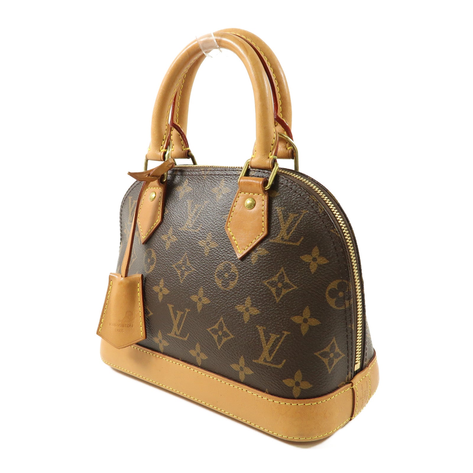 LOUIS VUITTON Monogram Alma BB金扣手挽肩背兩用袋棕色