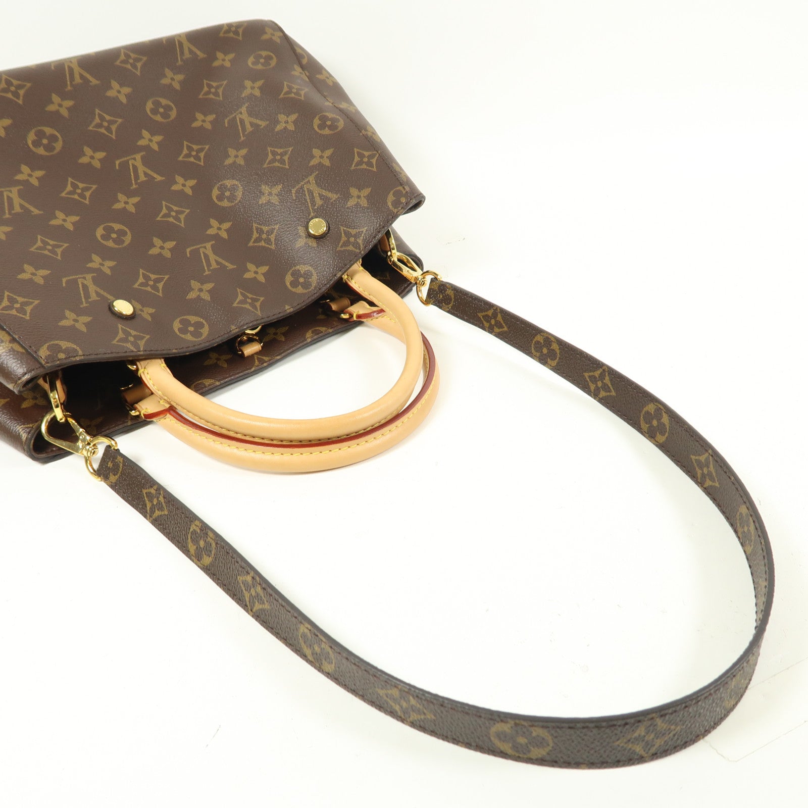 LOUIS VUITTON Monogram Montaigne MM金扣手挽肩背兩用袋