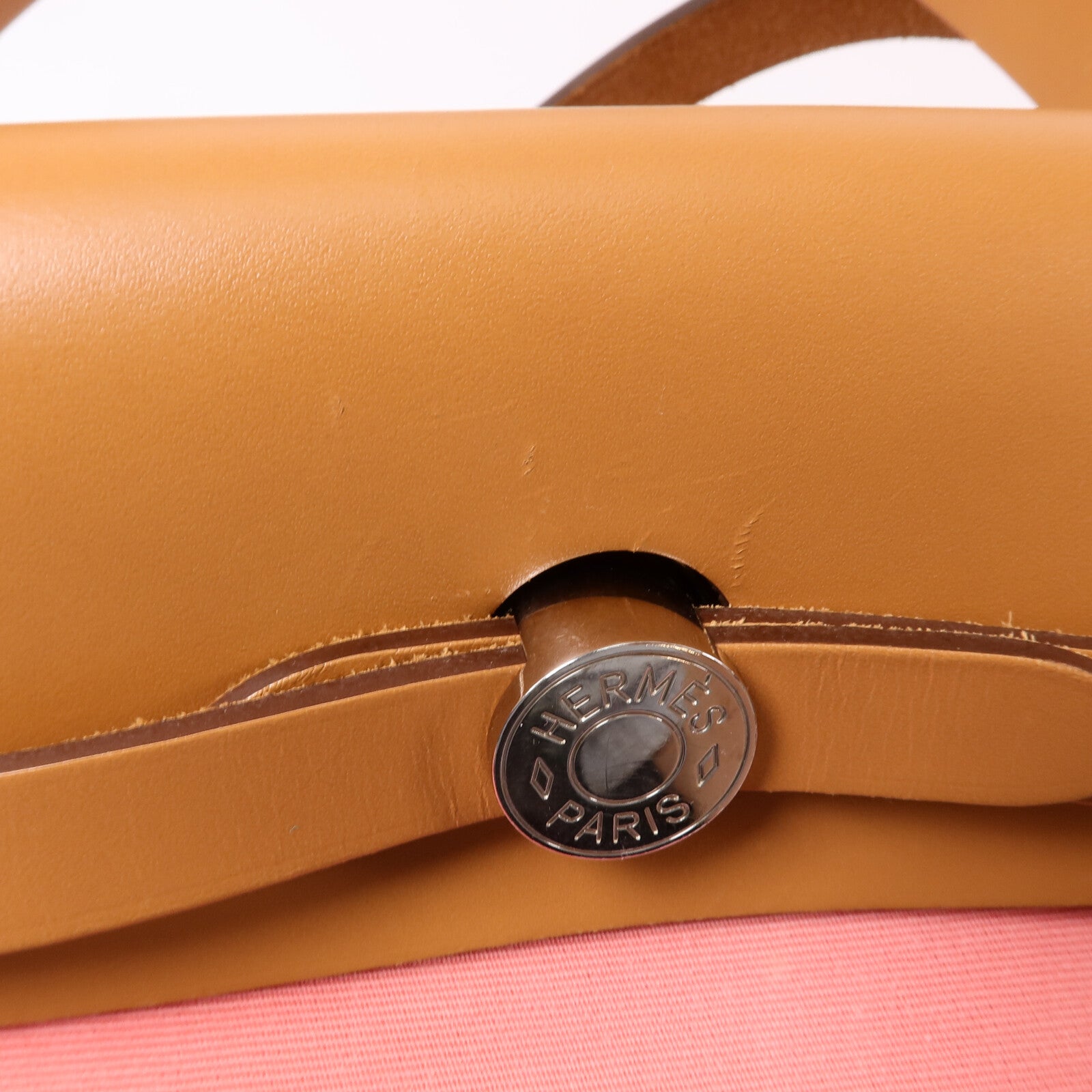 HERMES 帆布Herbag PM手挽肩背兩用袋Rose Azalee