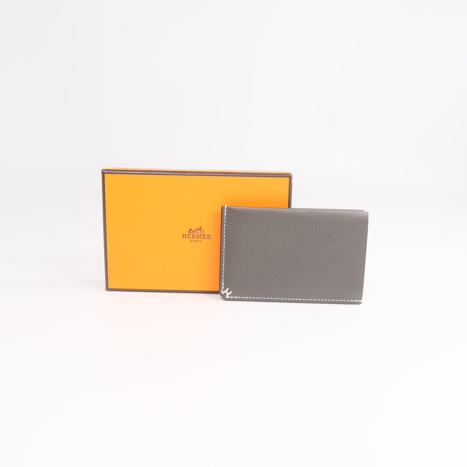 HERMES Evercolor皮革H Sellier Card Holder卡片套 Vert de Gris