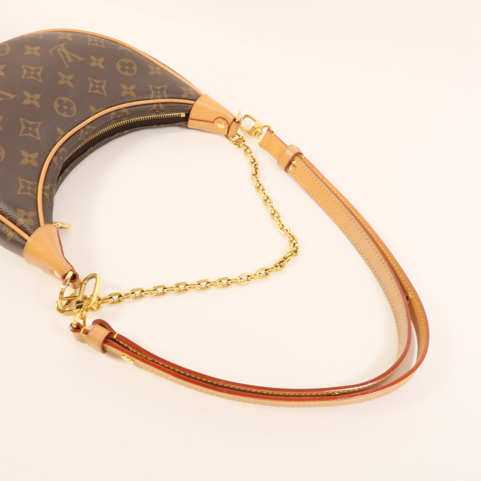 LOUIS VUITTON Monogram Loop金扣肩背袋棕色