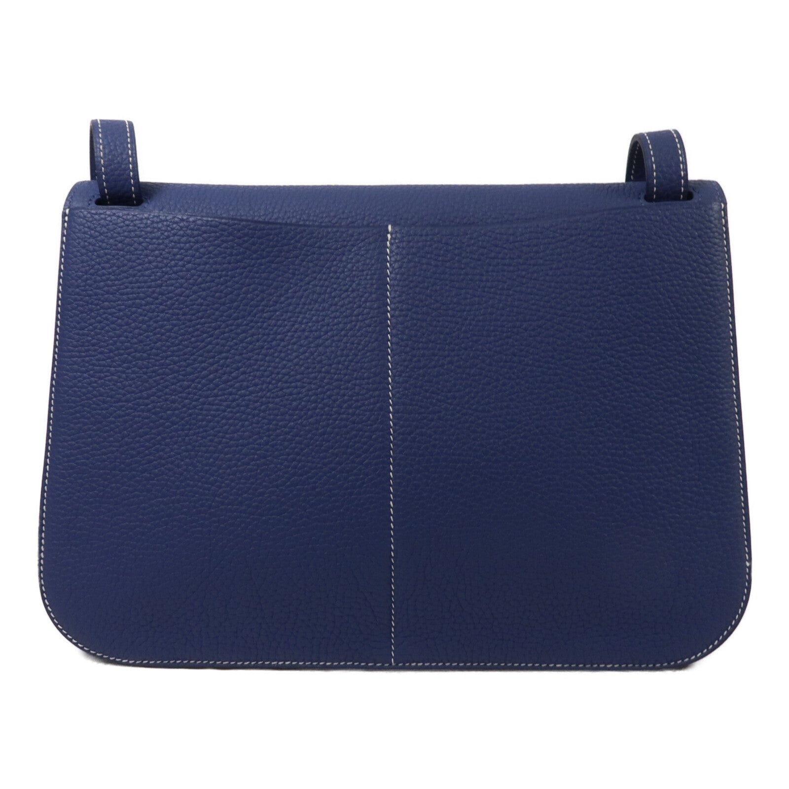 HERMES Clemence皮革Halzan 31手挽肩背兩用袋Bleu Brighton