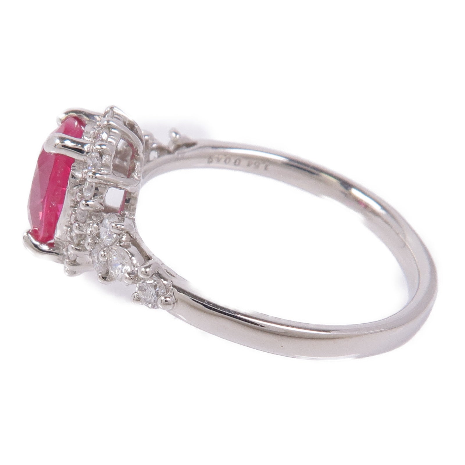 JEWELRY 【激減優惠】PT950鉑金Ruby/Diamond Ring紅寶石/鑽石戒指US#6