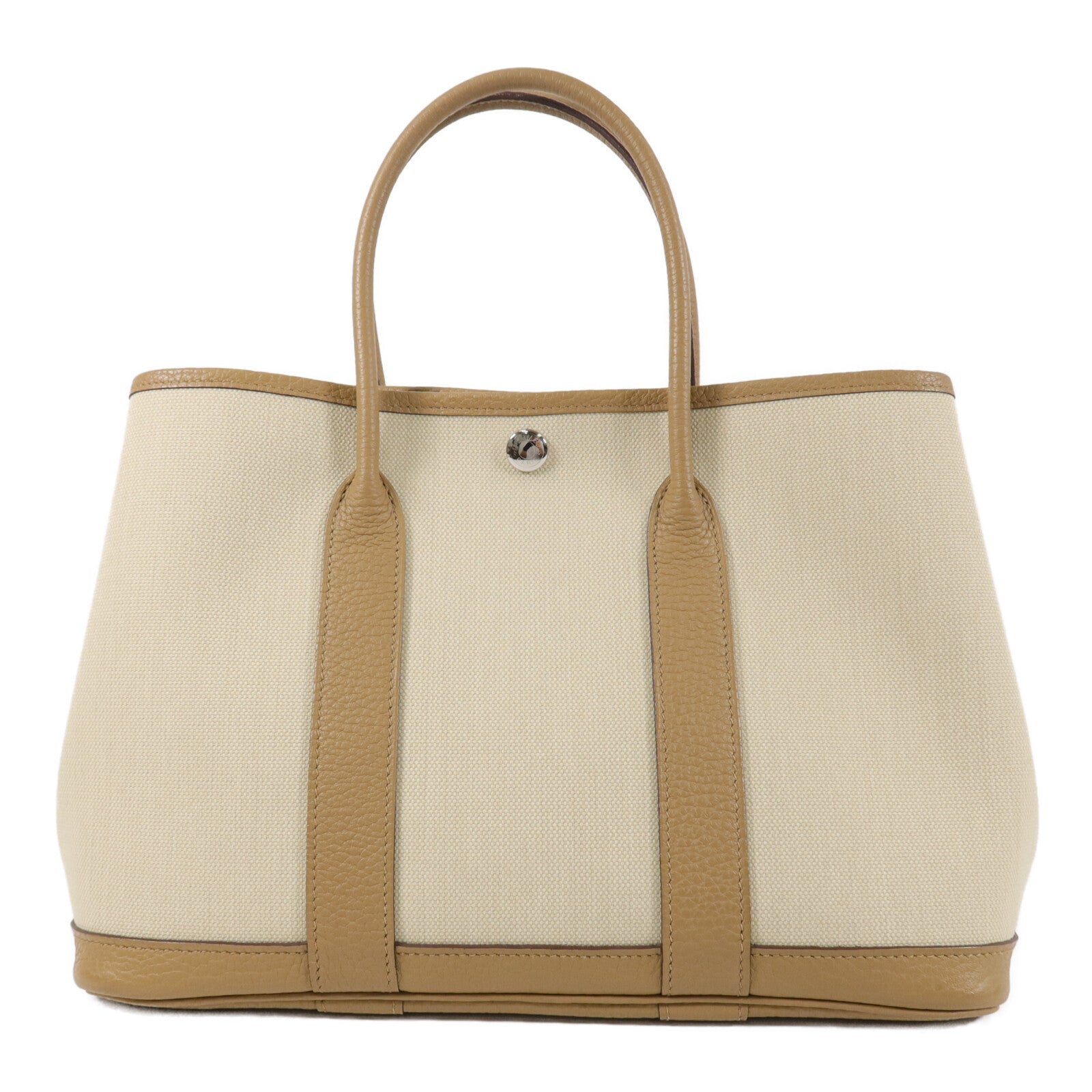 HERMES Canvas/Negonda皮革Garden Party TPM手挽袋Biscuit