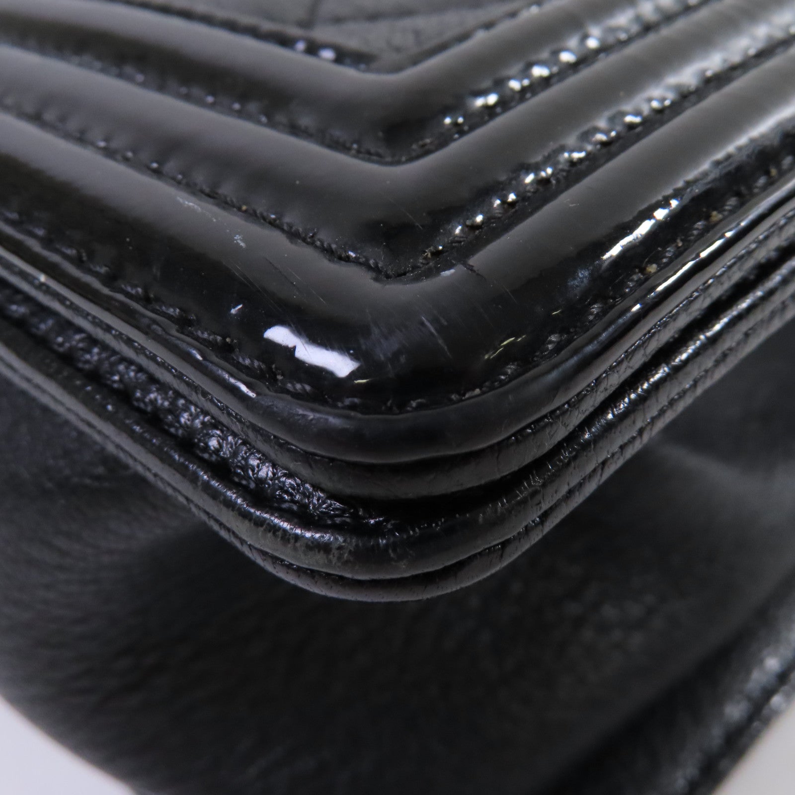 CHANEL 【激減優惠】菱格牛皮皮革Boy Chanel 25 Chain Shoulder Bag銀扣鏈帶肩背袋黑色