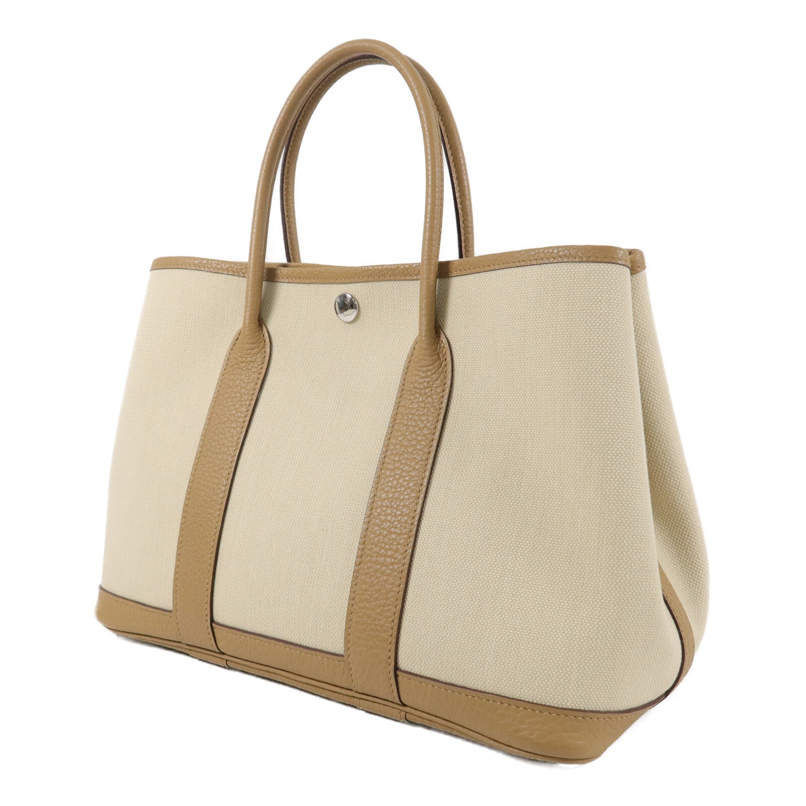 HERMES Canvas/Negonda皮革Garden Party TPM手挽袋Biscuit