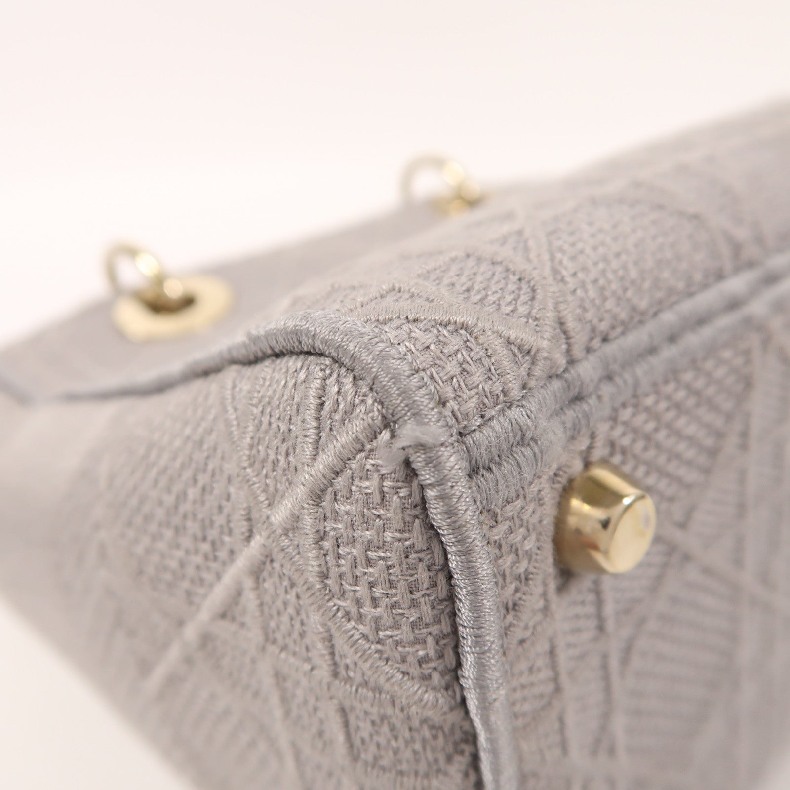 Dior 帆布Lady Dior金扣手挽肩背兩用袋