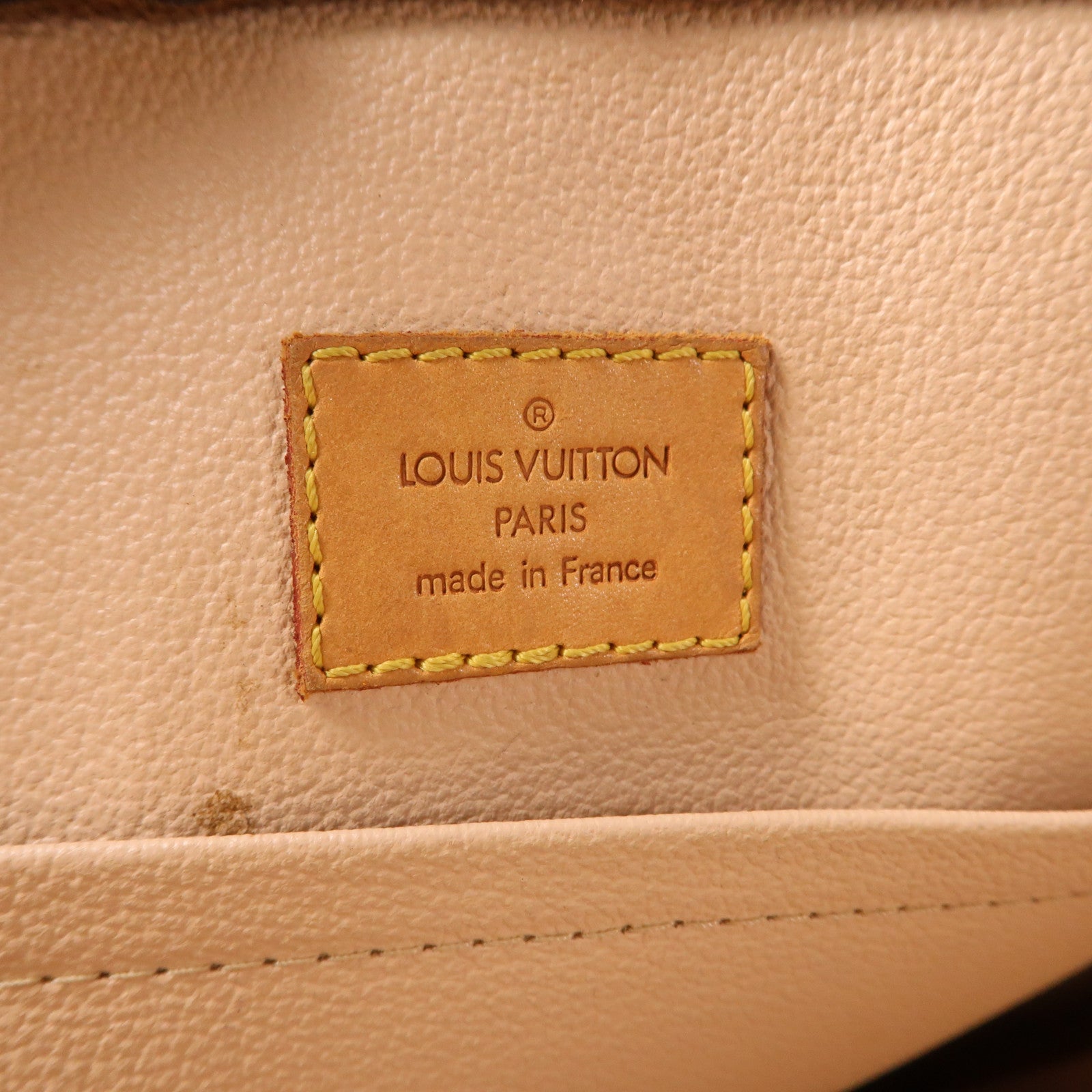 LOUIS VUITTON Monogram Sac Plat金扣手挽袋啡色