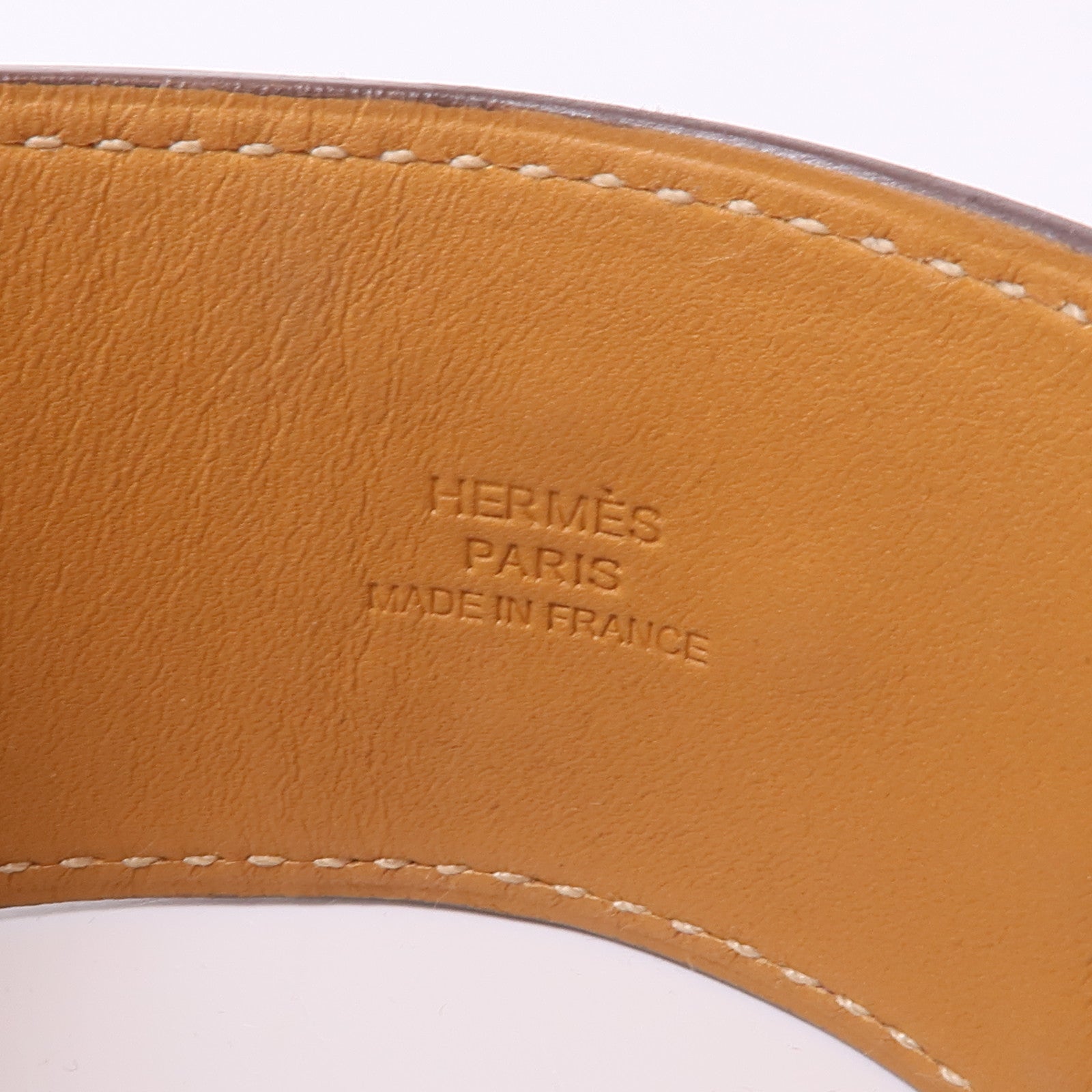 HERMES Swift皮革Collier de Chien銀扣手鐲Cyclamen
