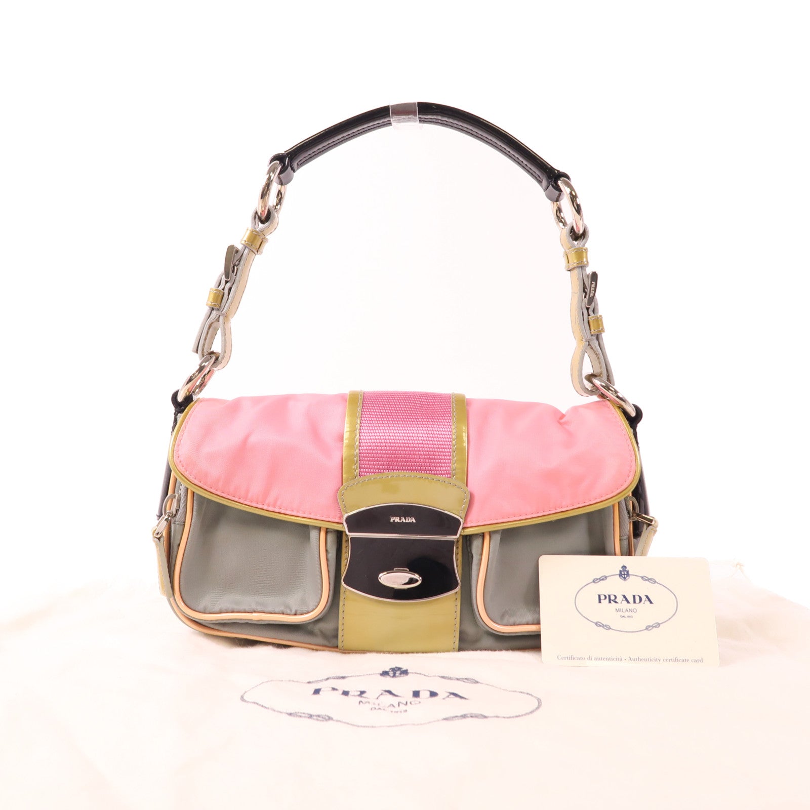 PRADA 尼龍Tote Bag銀扣手挽袋