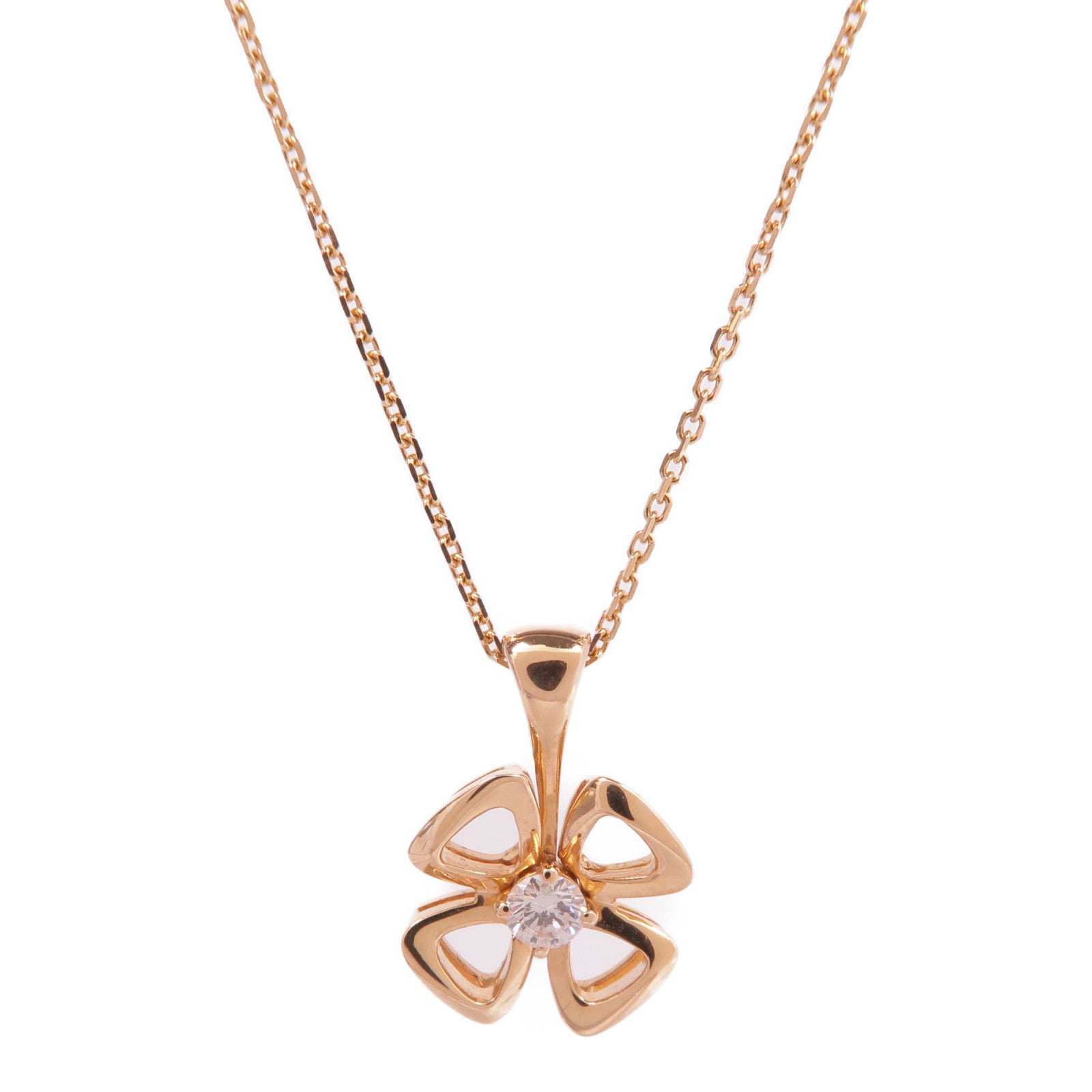 BVLGARI 18K玫瑰金Fiorever Diamond Necklace鑽石項鍊