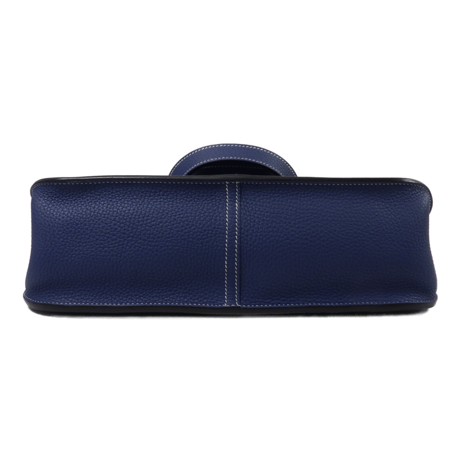 HERMES Clemence皮革Halzan 31手挽肩背兩用袋Bleu Brighton