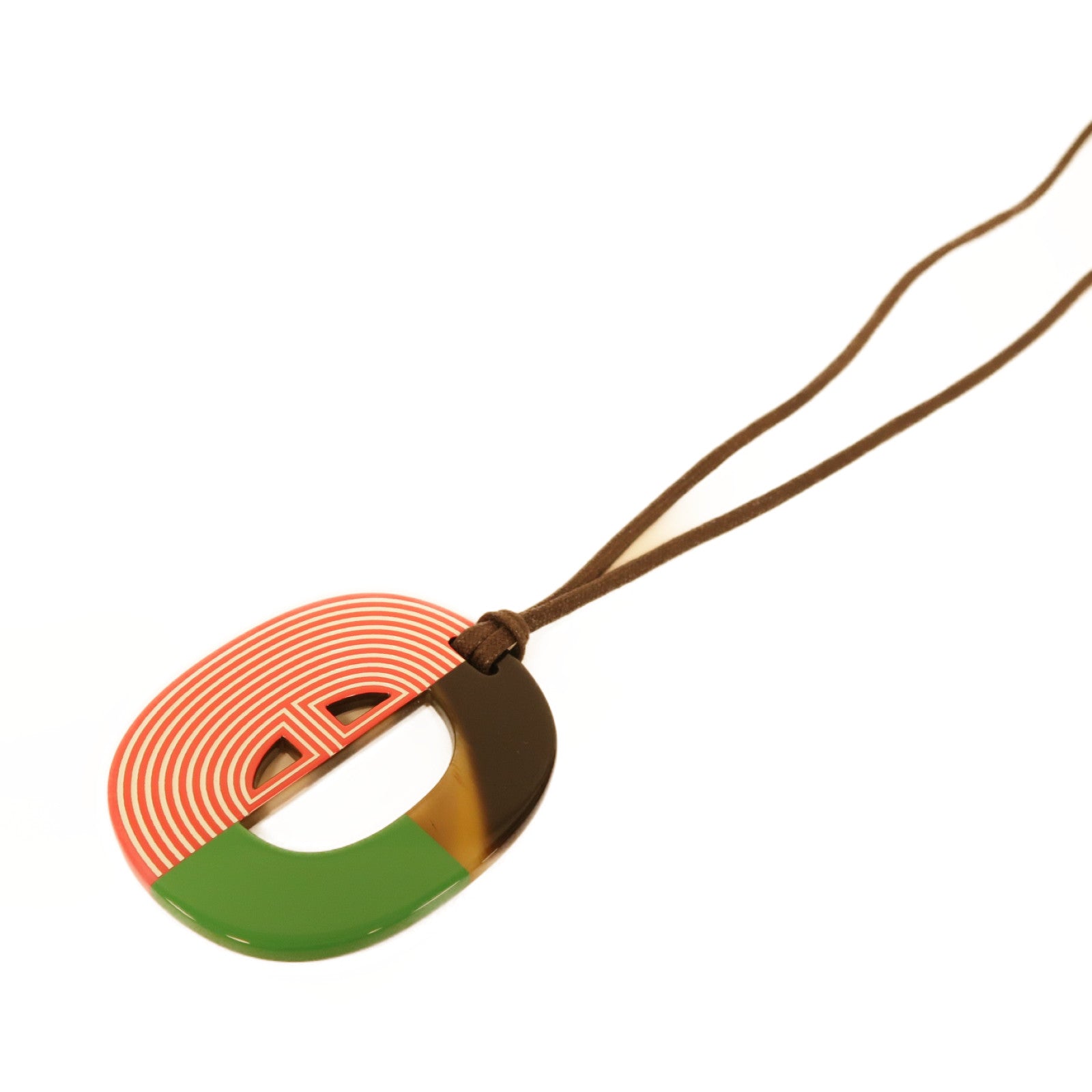 HERMES 【激減優惠】水牛角Necklace項鍊紅色/綠色