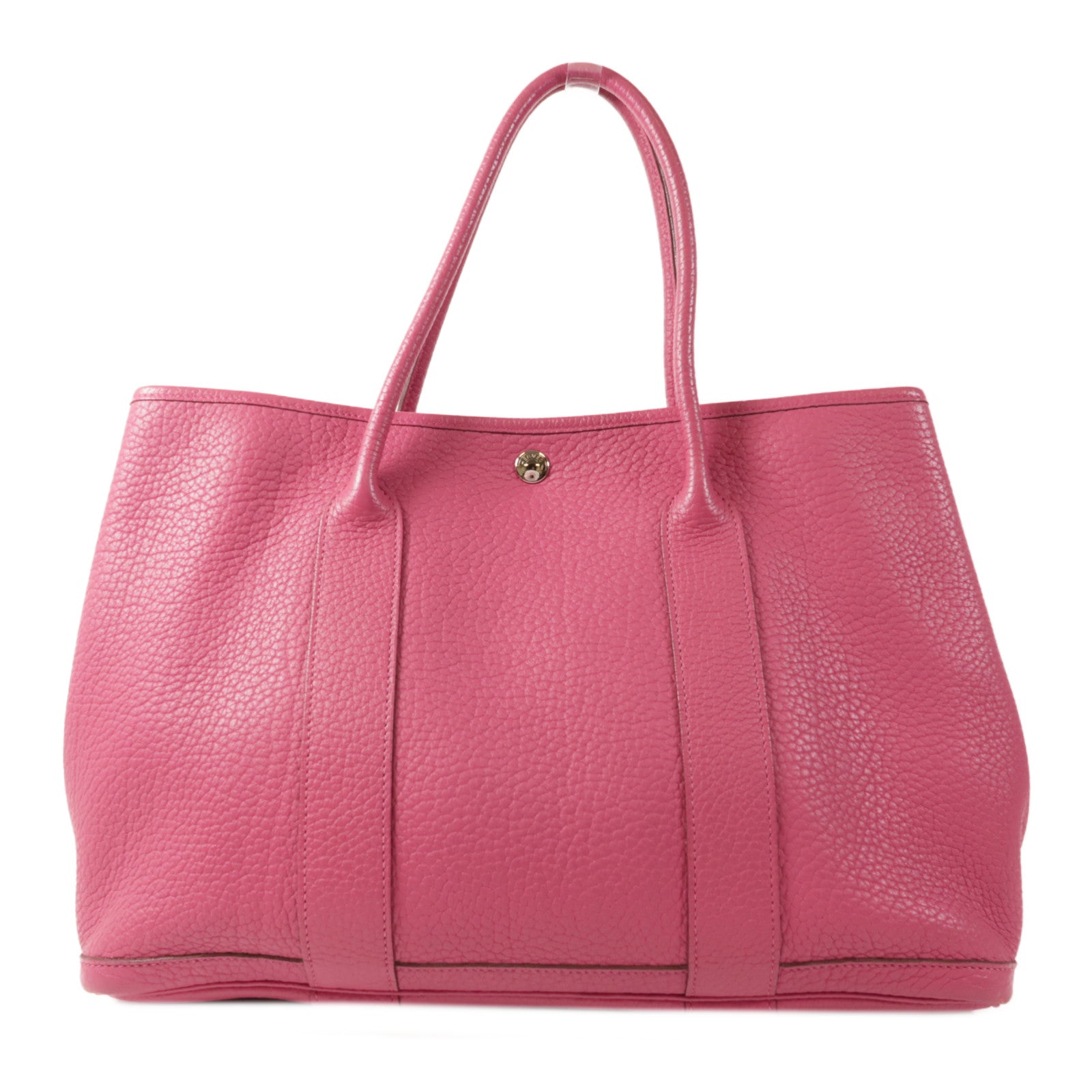 HERMES Negonda皮革Garden Party PM銀扣手挽袋Rubis紅色