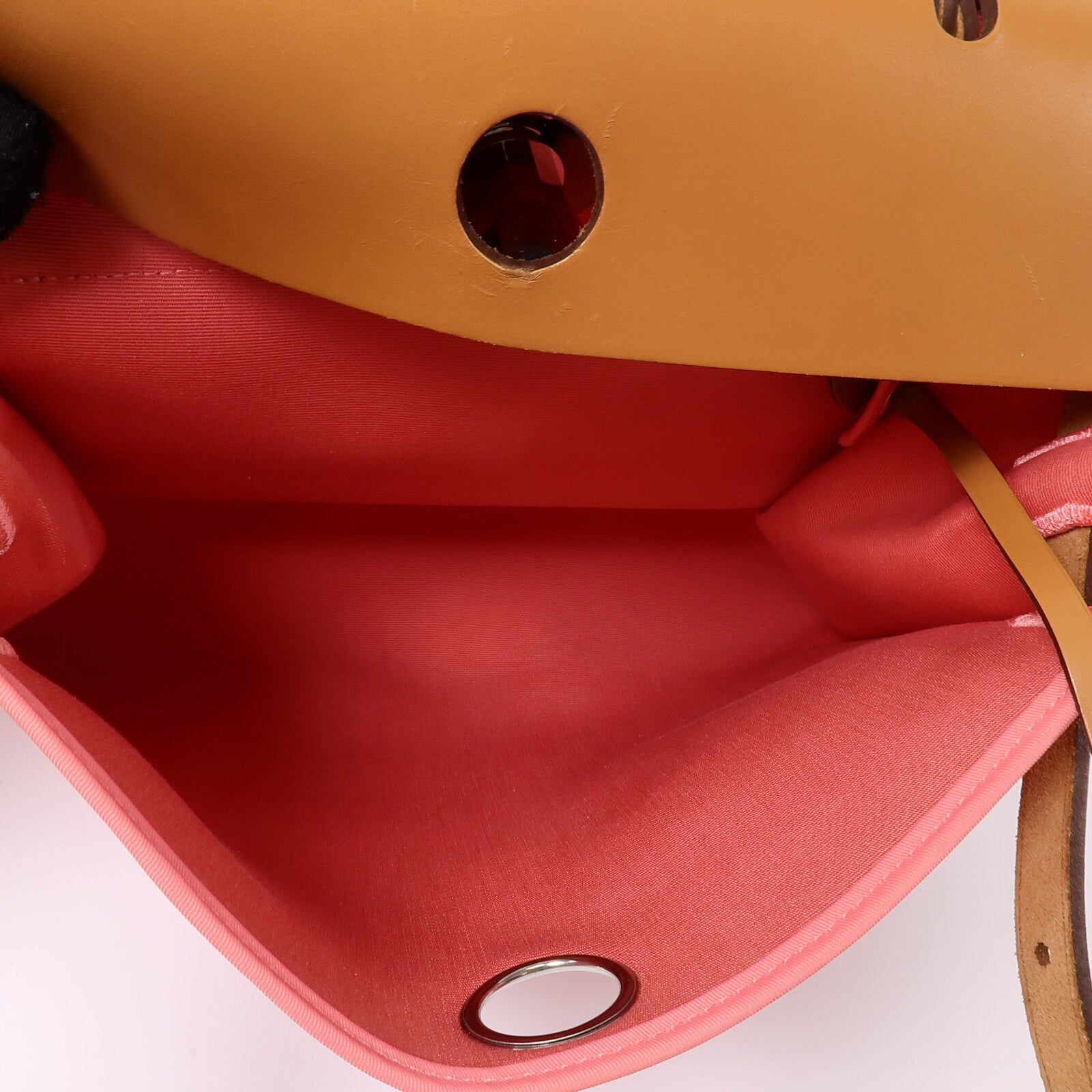 HERMES 帆布Herbag PM手挽肩背兩用袋Rose Azalee