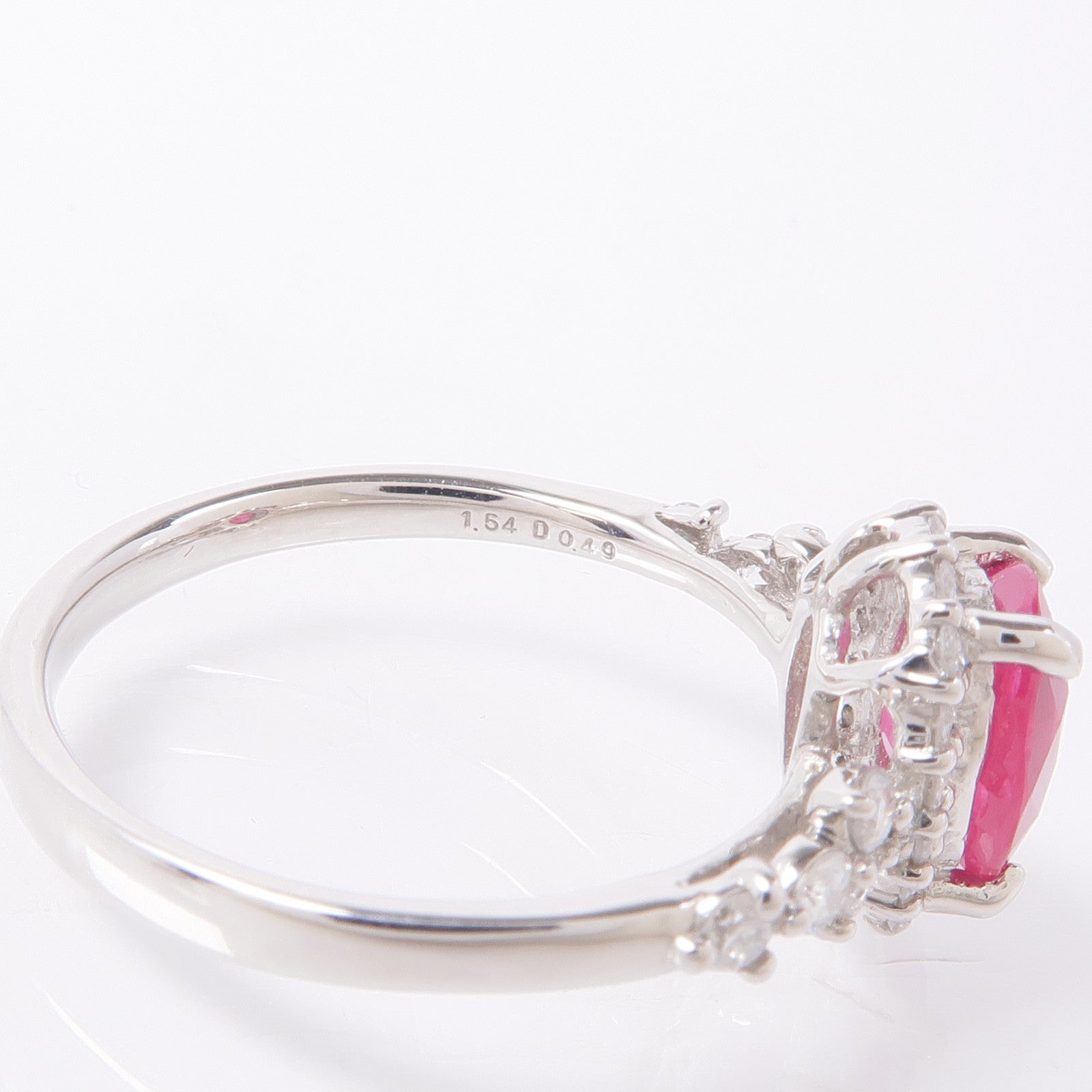 JEWELRY 【激減優惠】PT950鉑金Ruby/Diamond Ring紅寶石/鑽石戒指US#6