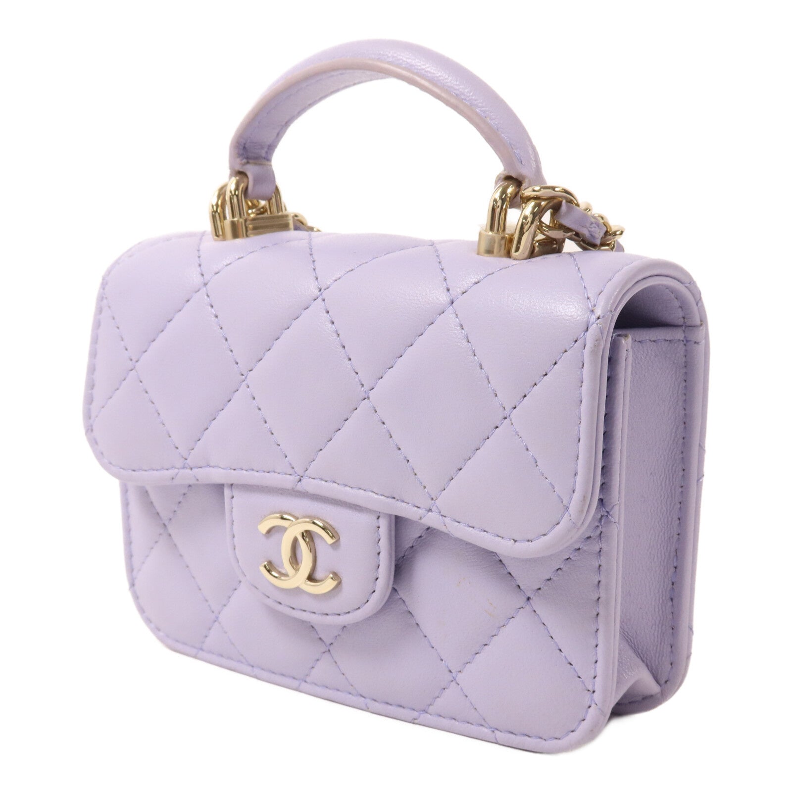 CHANEL 羊皮皮革Card Holder On Chain鏈帶手挽肩背兩用袋