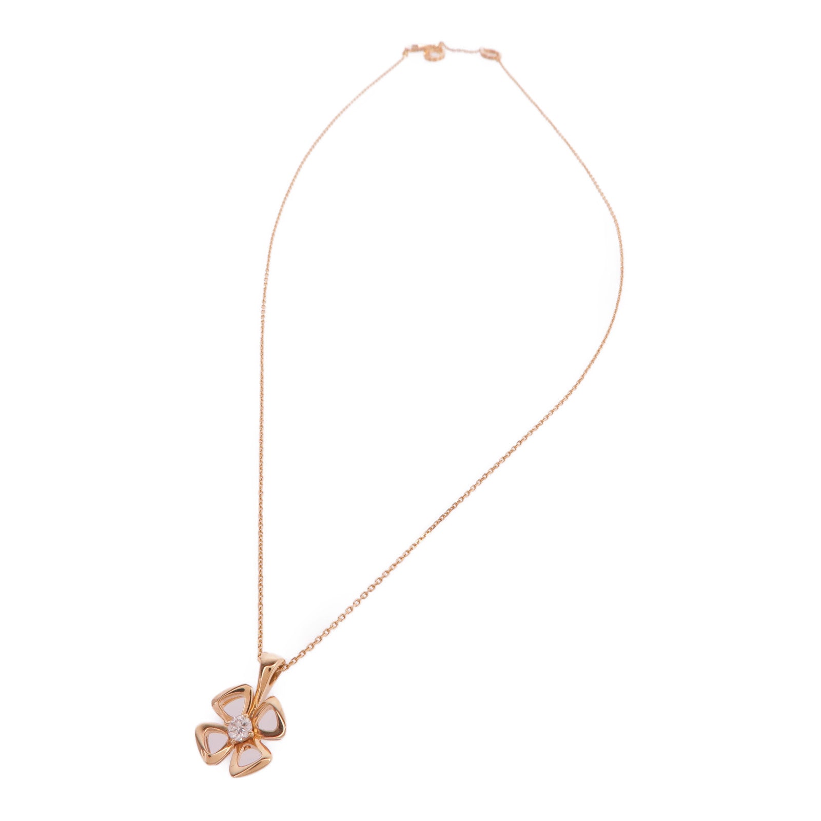 BVLGARI 18K玫瑰金Fiorever Diamond Necklace鑽石項鍊