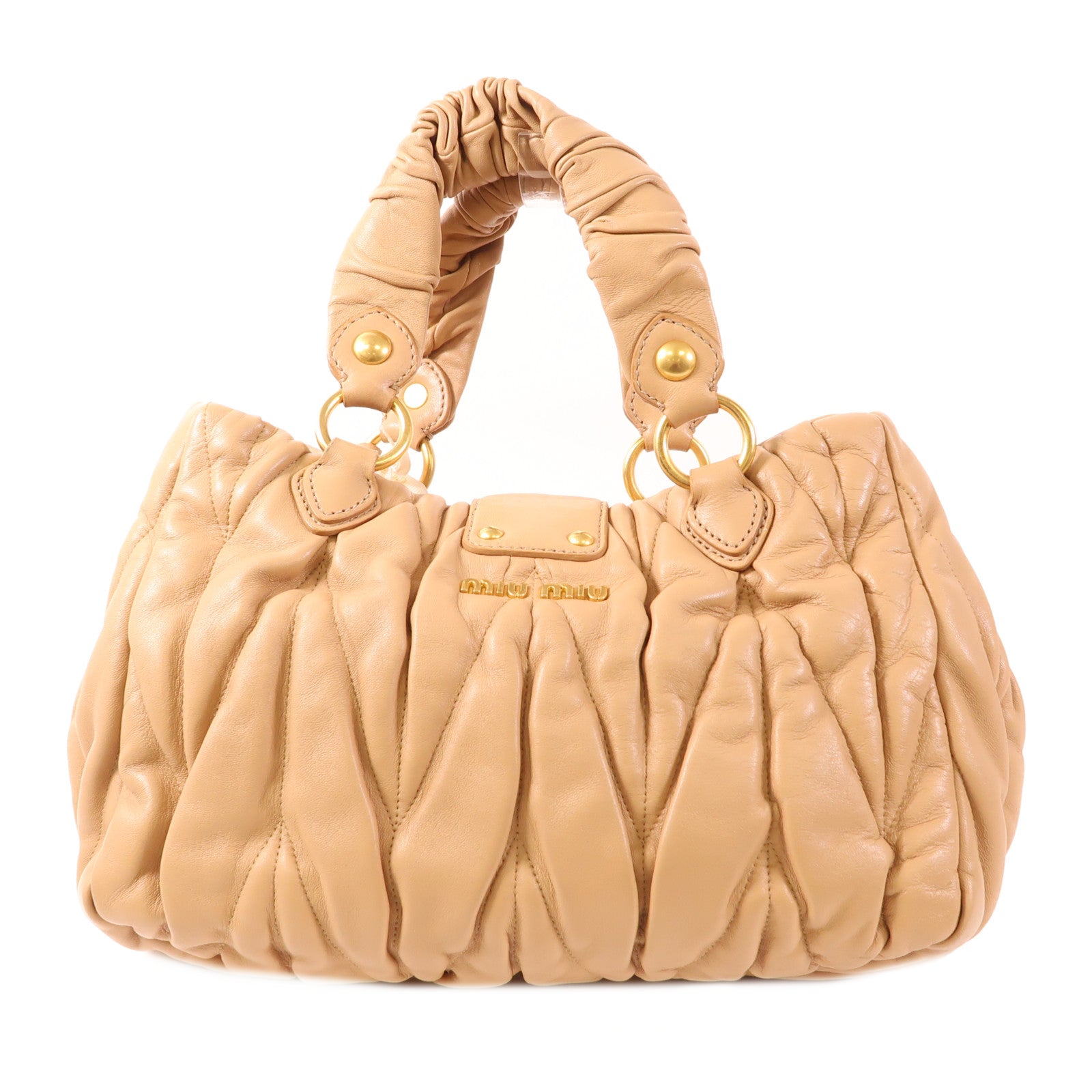 Miu Miu 羊皮皮革Handbag金扣手挽袋
