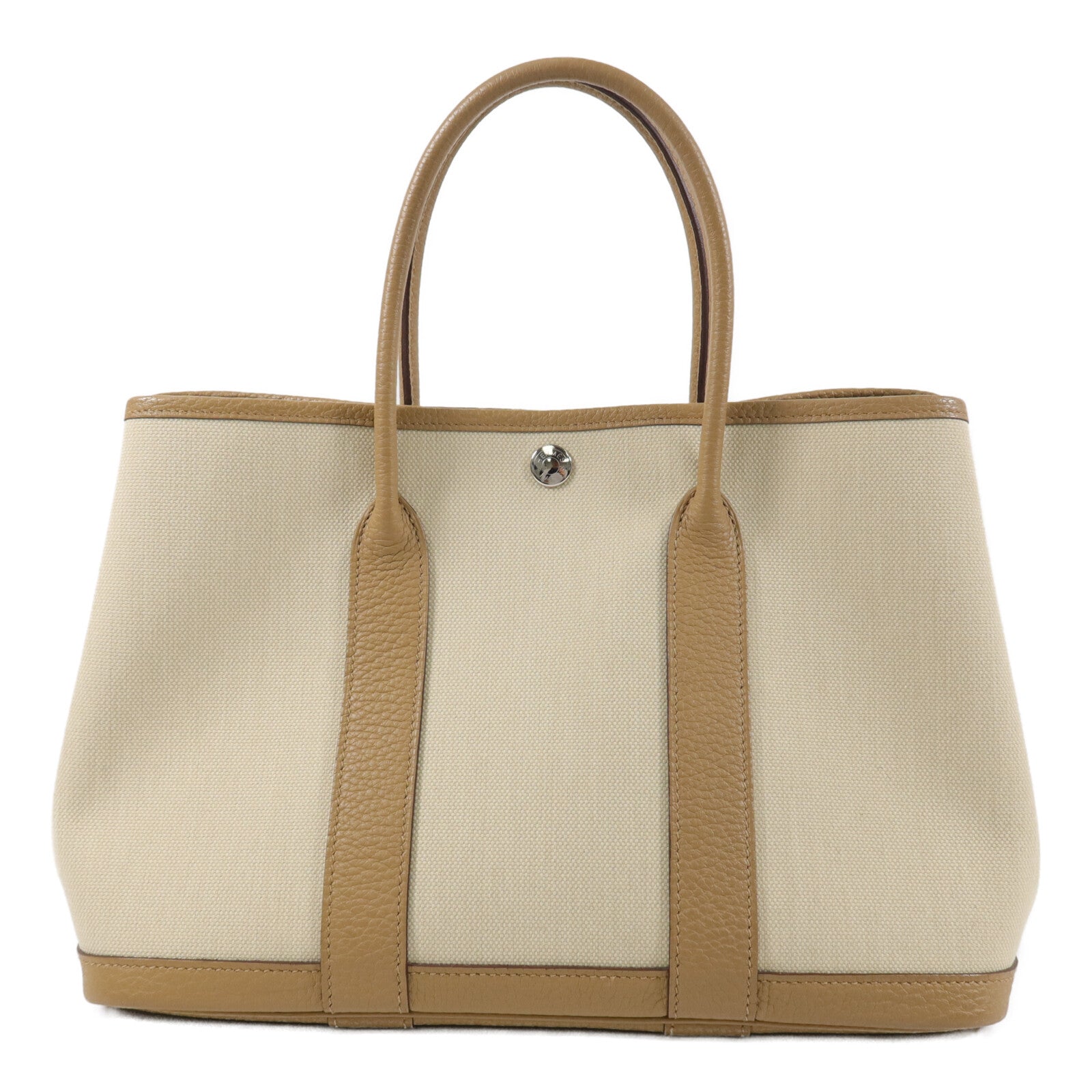 HERMES Canvas/Negonda皮革Garden Party TPM手挽袋Biscuit