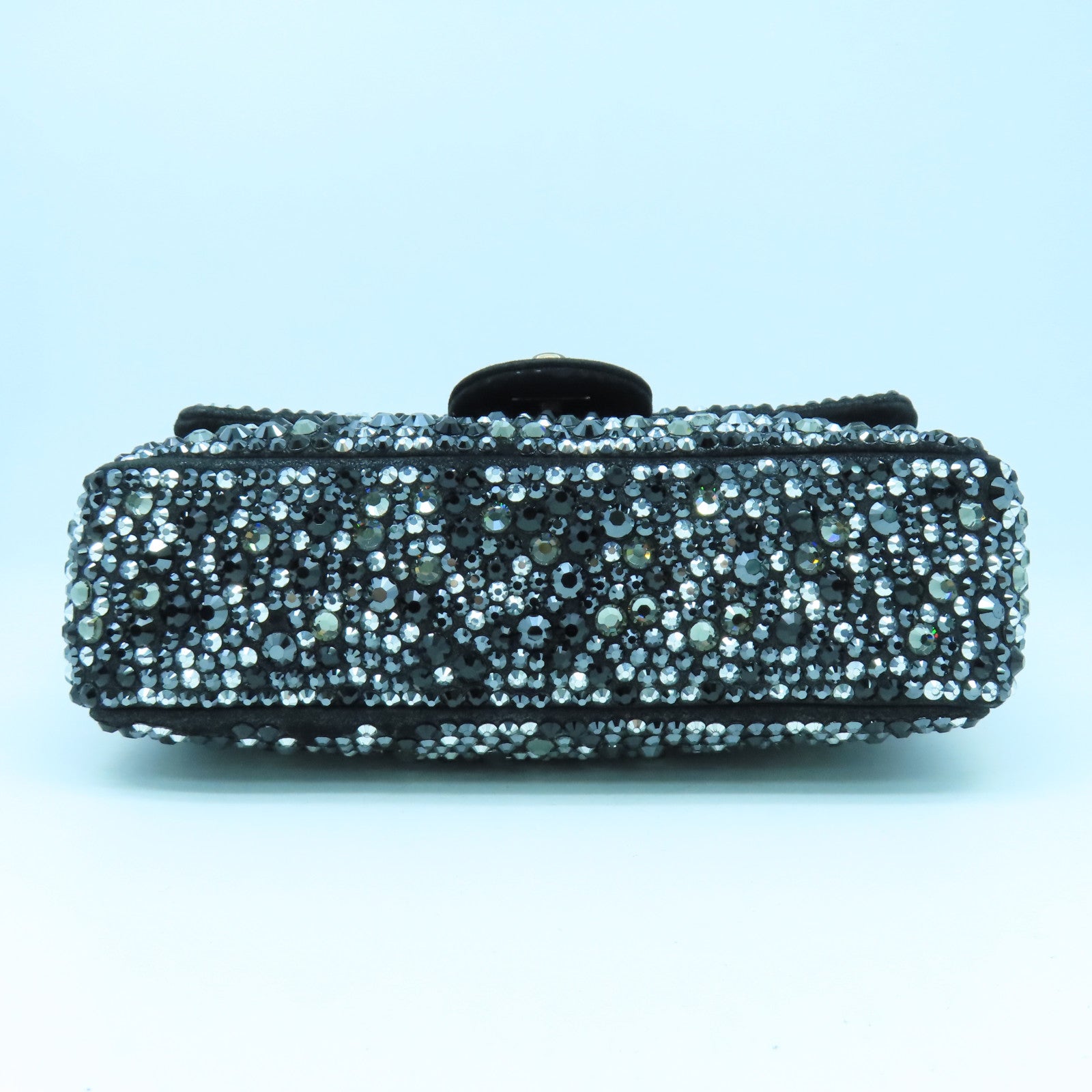 CHANEL 【清倉大減價】麂皮皮革/水晶Chain Shoulder Bag鏈帶肩背袋黑色