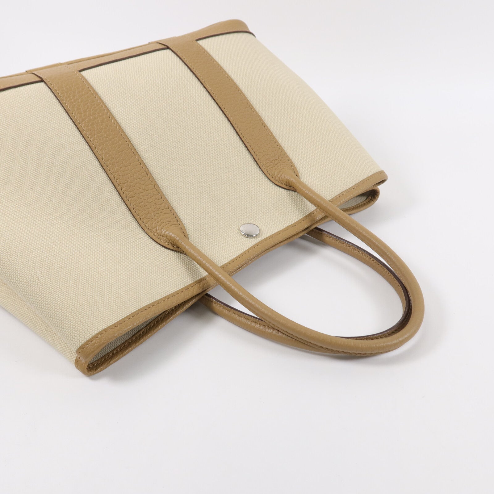 HERMES Canvas/Negonda皮革Garden Party TPM手挽袋Biscuit