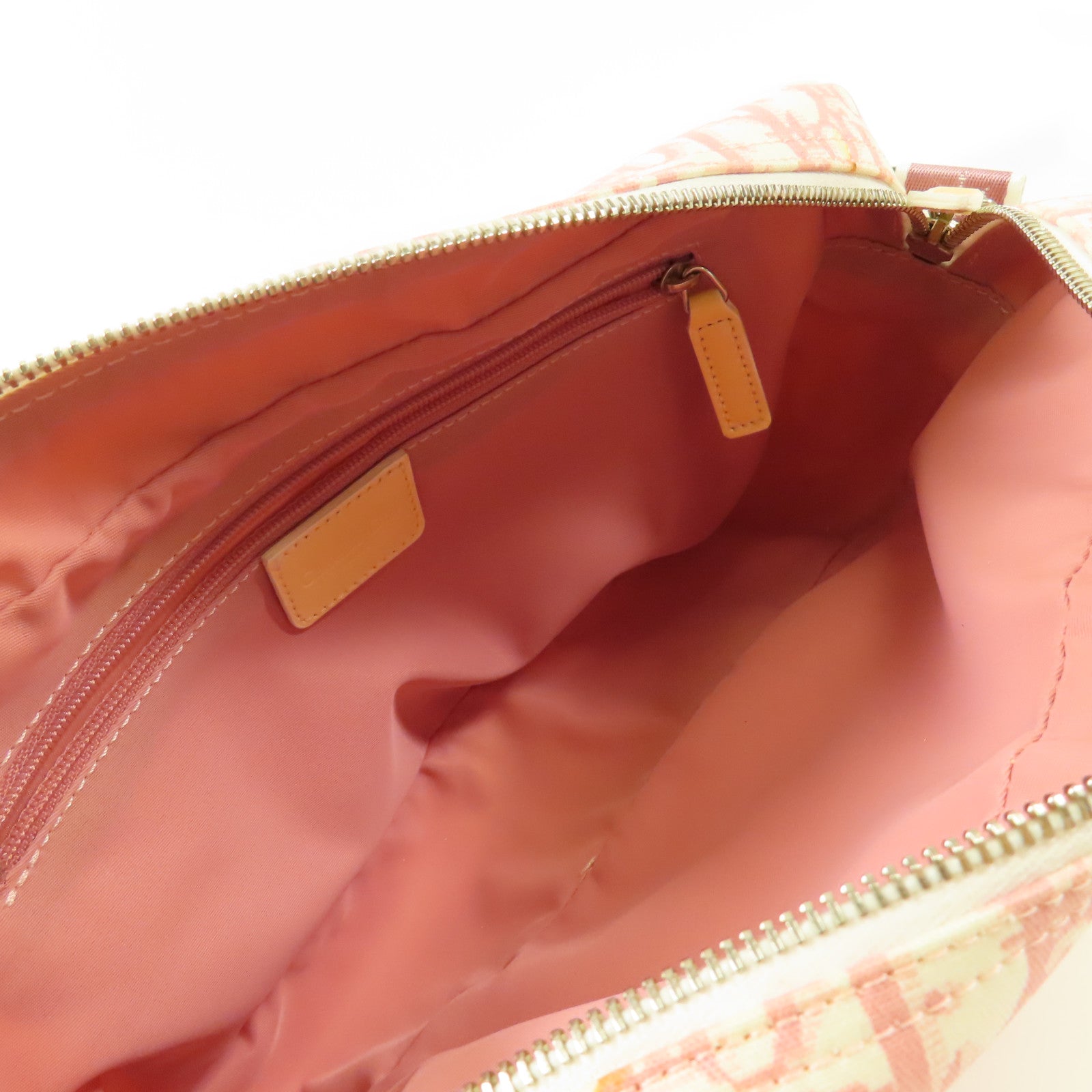 Dior 帆布Trotter Canvas Flower銀扣肩背袋