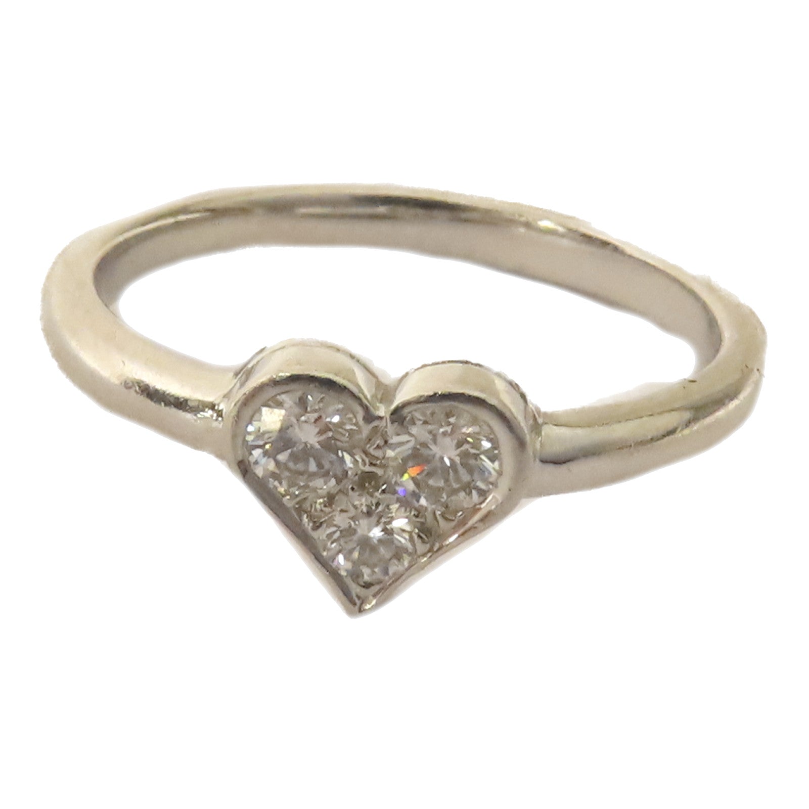 TIFFANY＆CO PT950鉑金Diamond Heart Ring鑽石戒指US#6