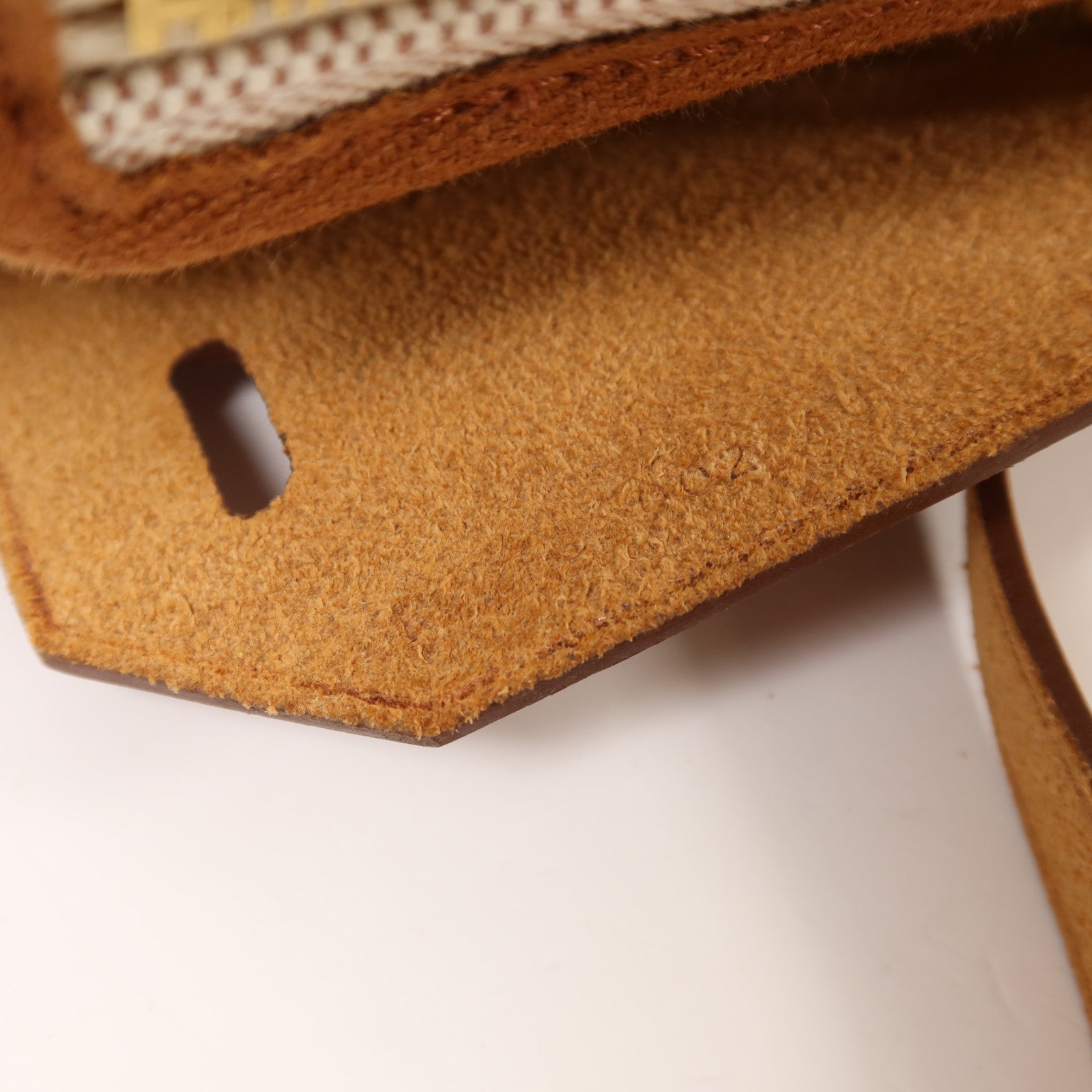 HERMES 帆布Mini Herbag金扣肩背袋Gold/Ecru