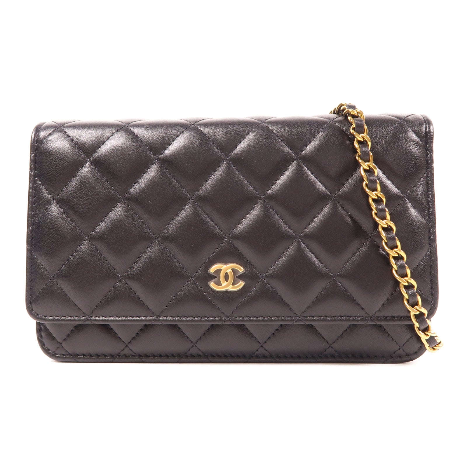 CHANEL 羊皮皮革WOC Wallet On Chain金扣鏈帶肩背袋