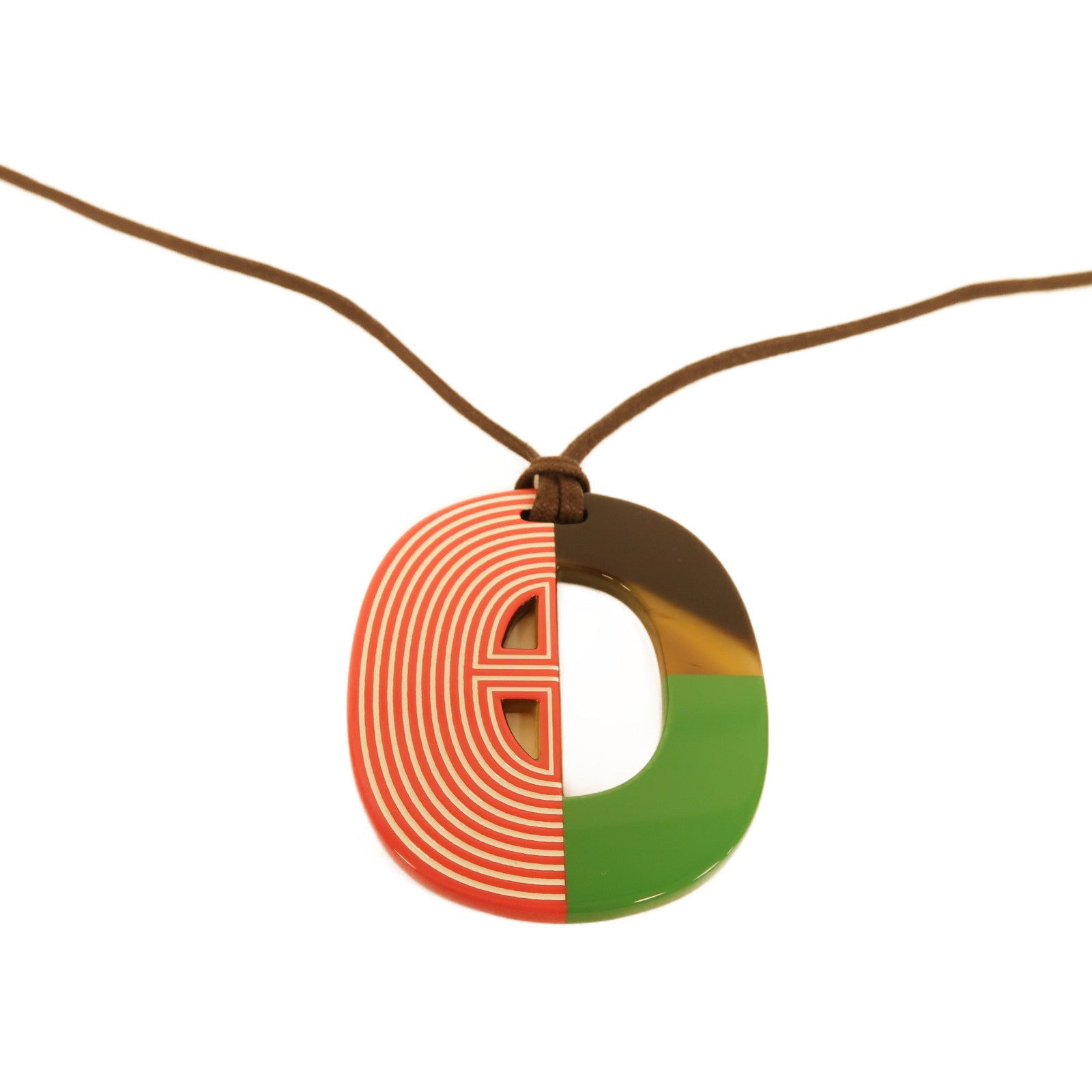 HERMES 【激減優惠】水牛角Necklace項鍊紅色/綠色